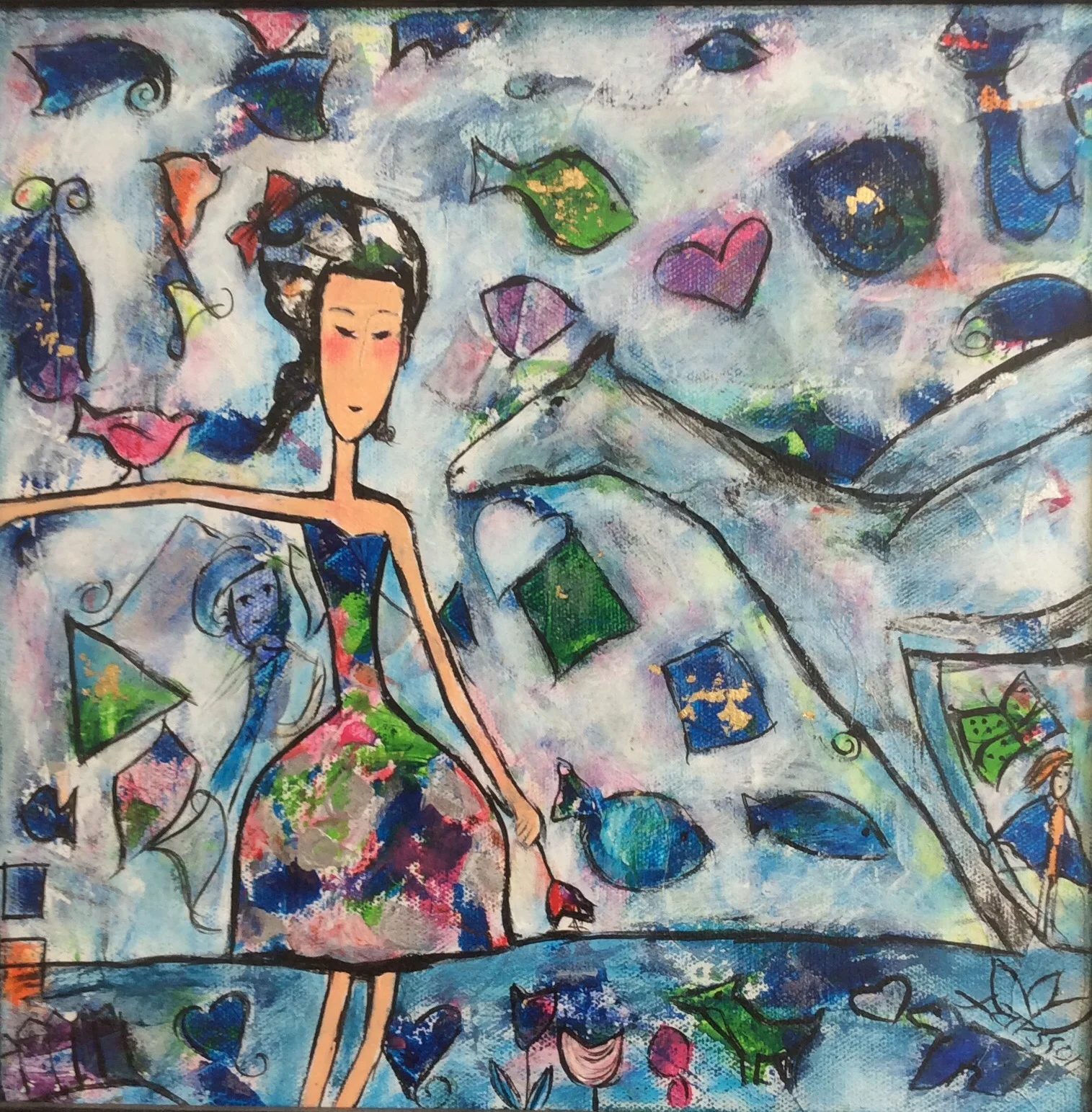 Pégase et la muse 30x30 cm