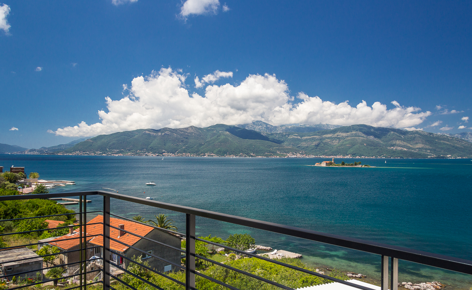 Bay of Kotor and mountain Orjen as seen from the terrace.