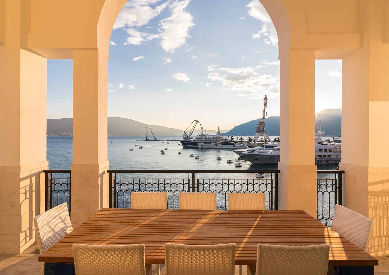 Seaview terrace of the apartment nr. 201, Porto Montenegro