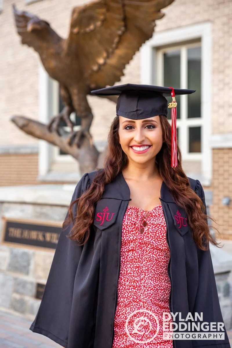 SJU Gradution Photo Hawk Statue-1.jpg