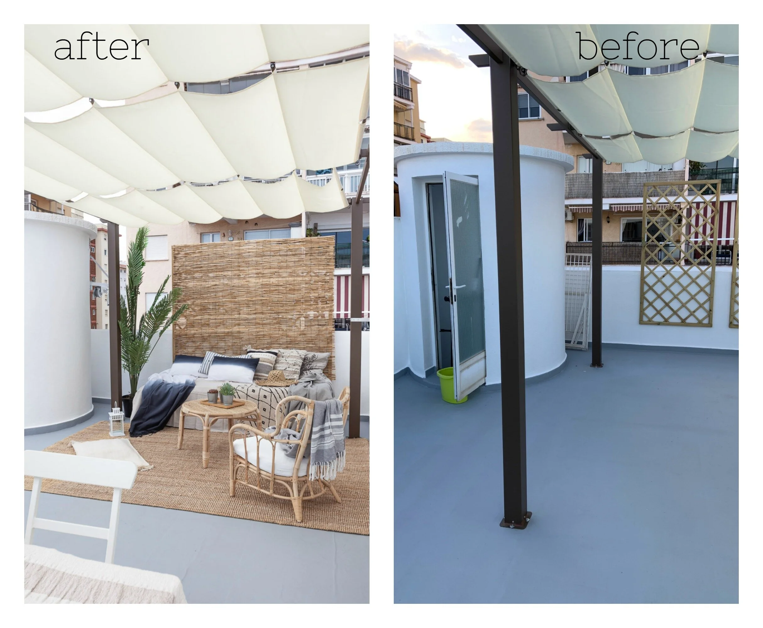Boho chic rooftop terrace.