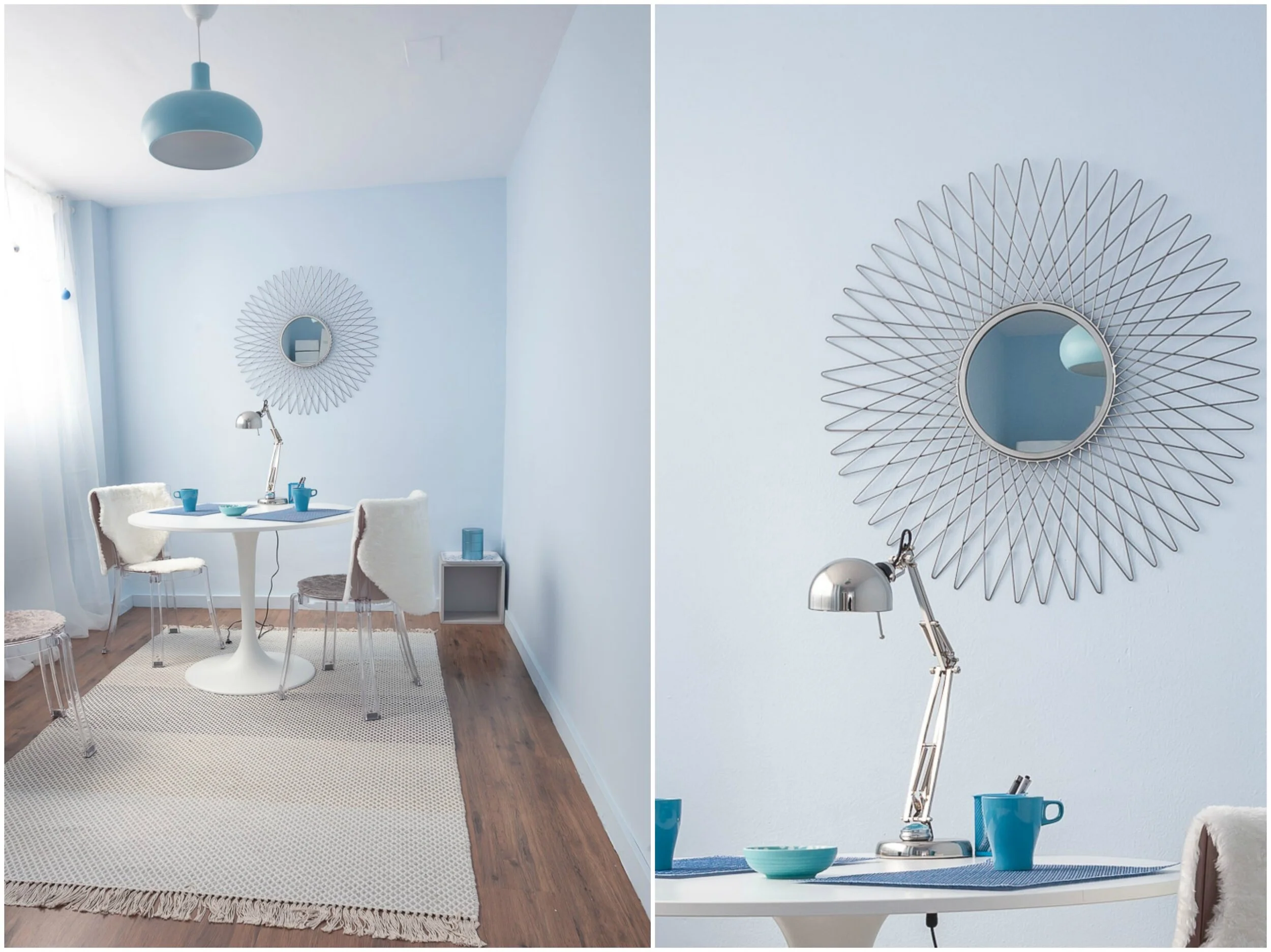 Calming hues for the office.