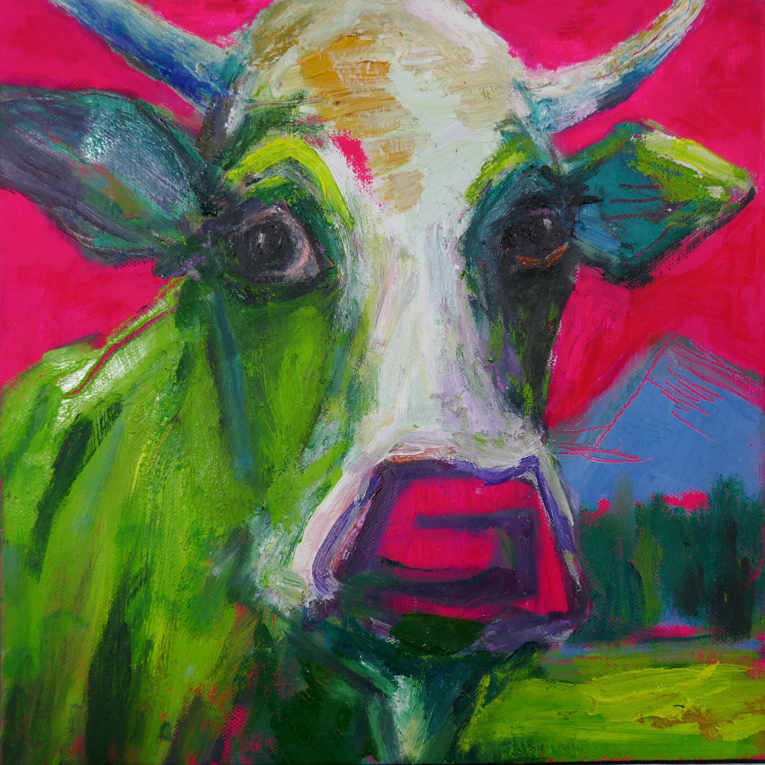 Lou. Oil and acrylic on canvas. 30 x 30. SOLDE