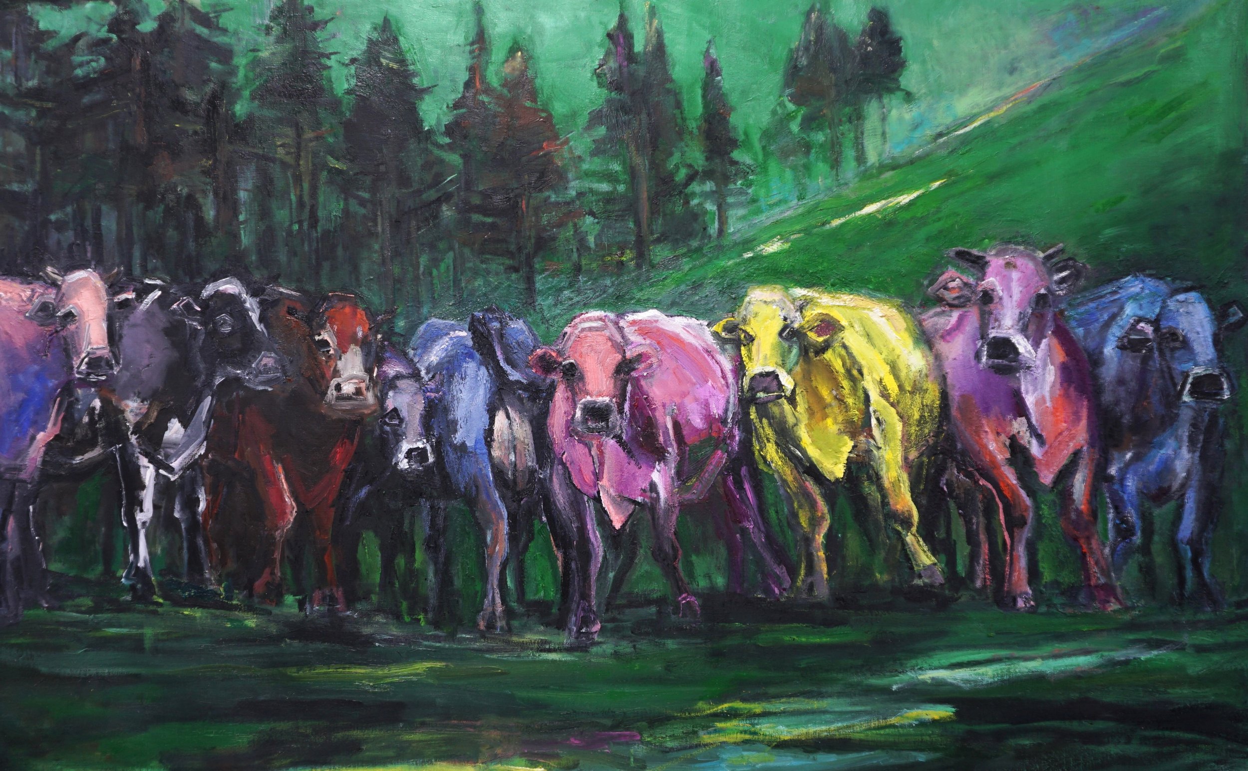 Walpurgis (photo de famille) Oil on canvas. 160 x 105