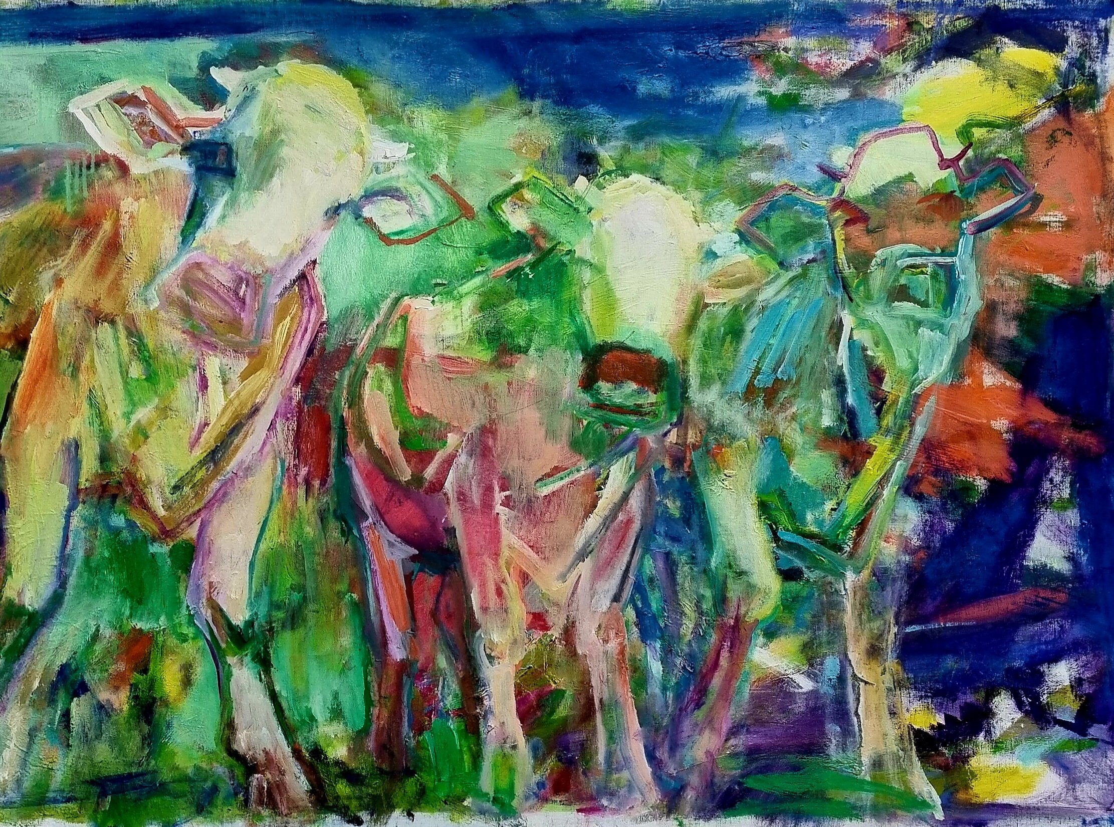 Here we are. Oil on canvas. 85 x 125