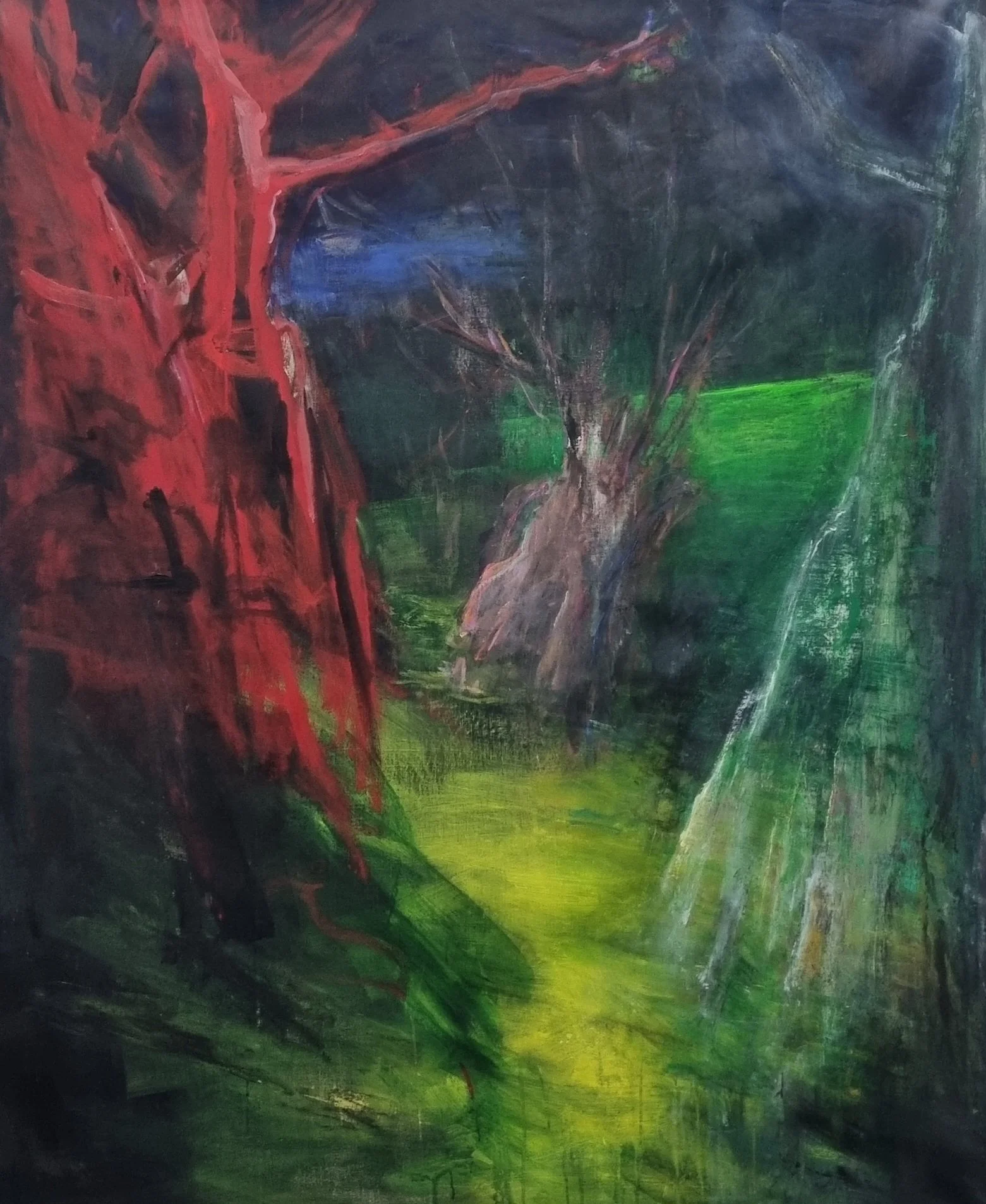 l 'intrus. Acrylique. 180 x 140