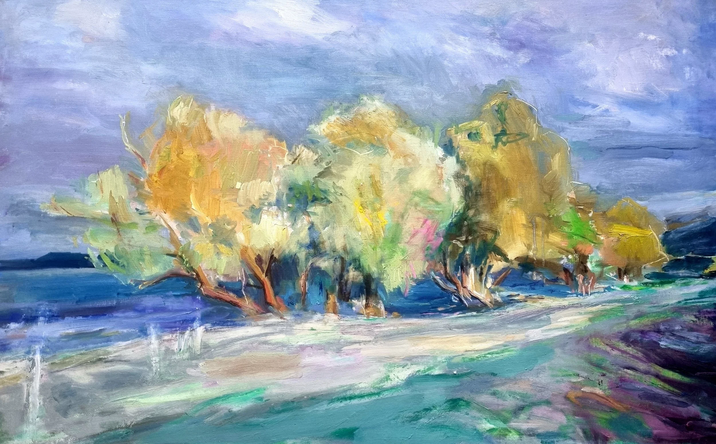 Weiden am See. ÖL. 75 x 100