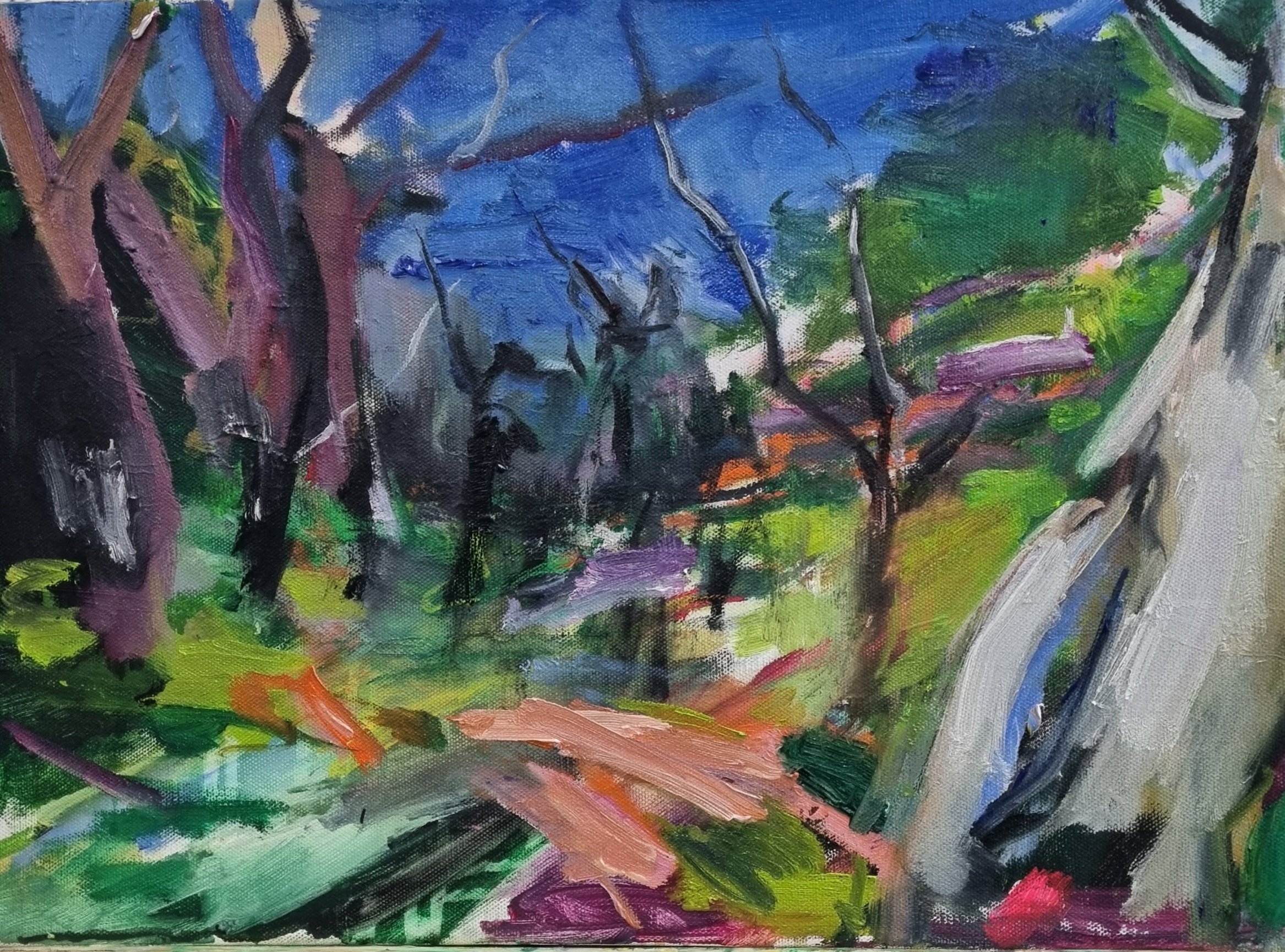 Concert en pleine aire. Huile. 33 x 46