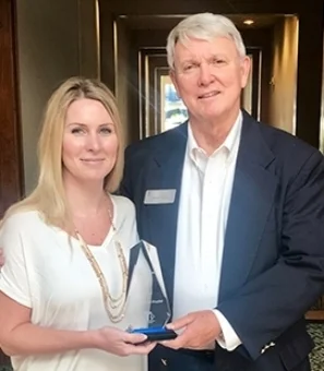 Nikki Nesmith, CEO of Evans Memorial Hospital with Jimmy Lewis, CEO of Hometown Health. 