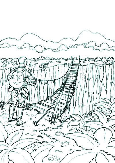 The Lost Expedition card art early graphic design work