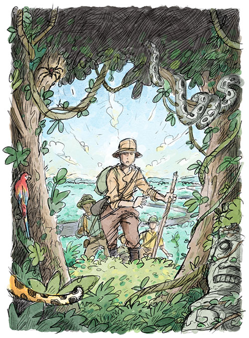 The Lost Expedition cover art early illustration work