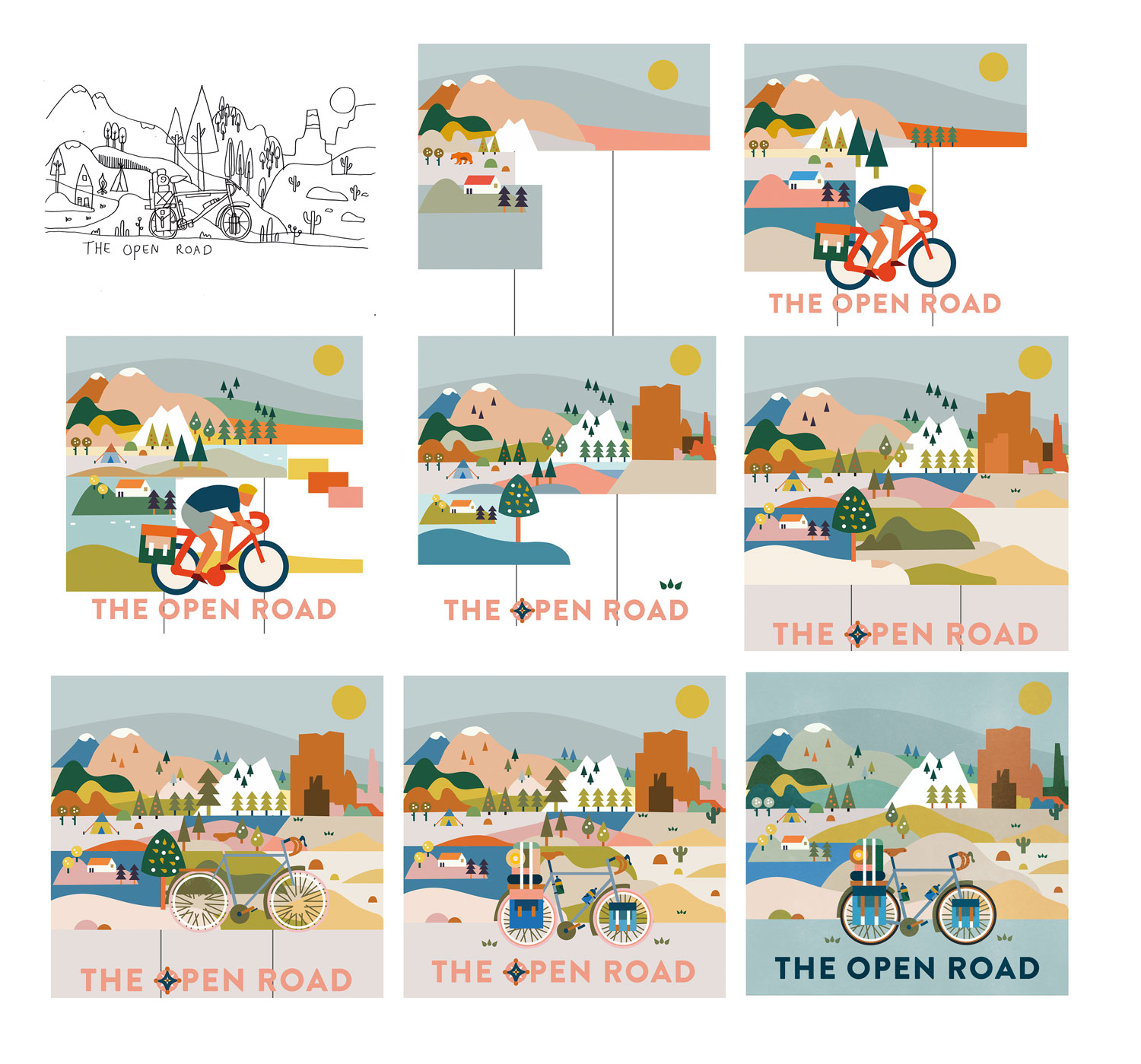 The Open Road board game cover art design