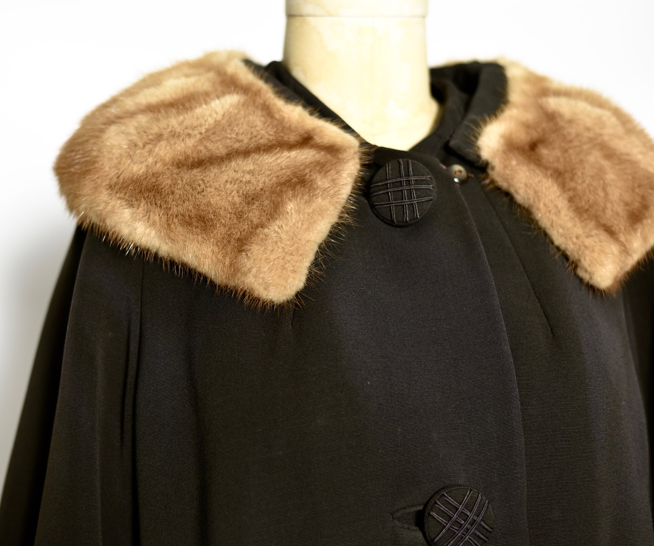 1940's Dark Brown Coat with Mink Collar & Cuffs — Canned Ham Vintage