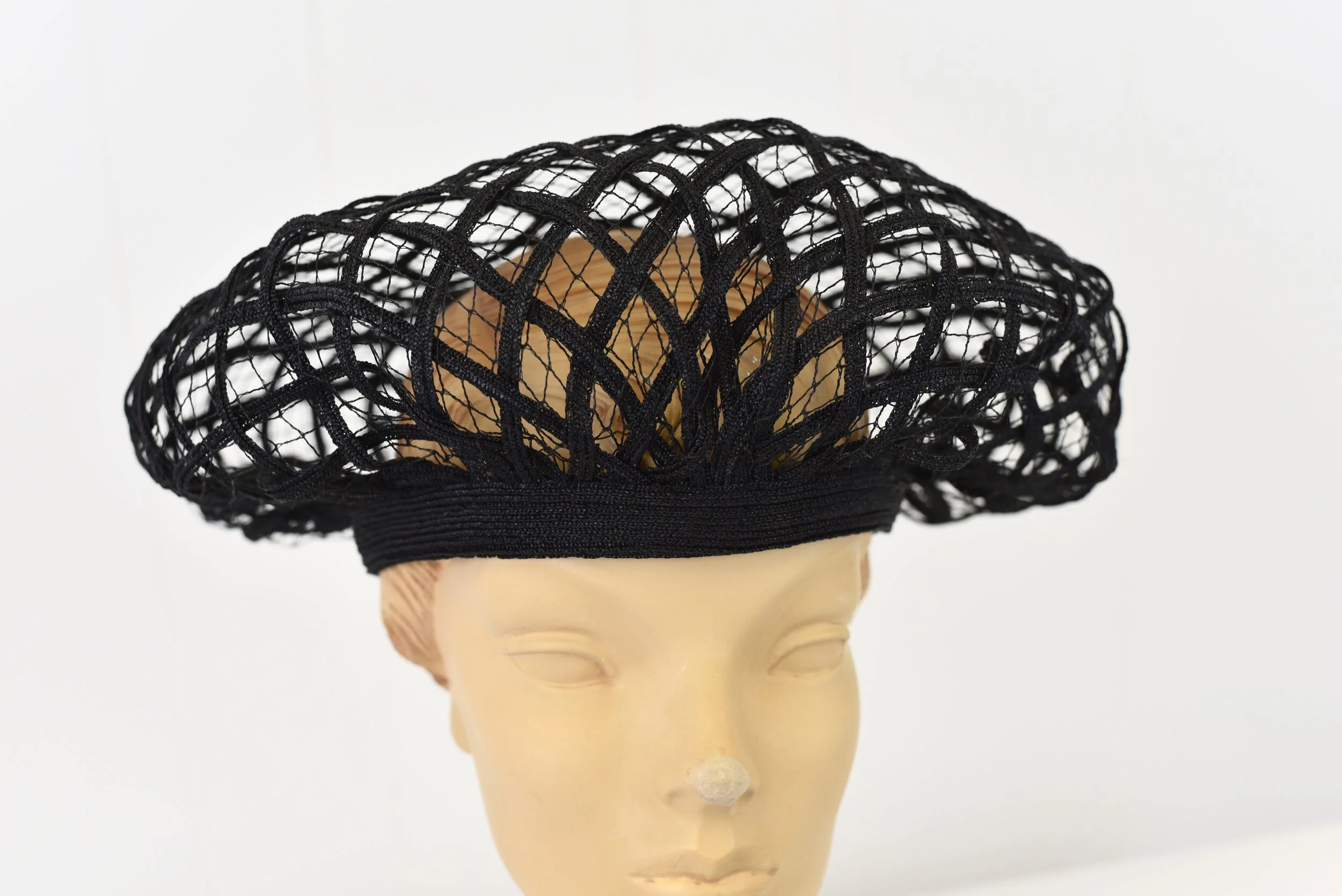 Dior Black Hat with Netting Christian Dior Black Newsboy Hat with Black Veil – Mine & Yours main image 4