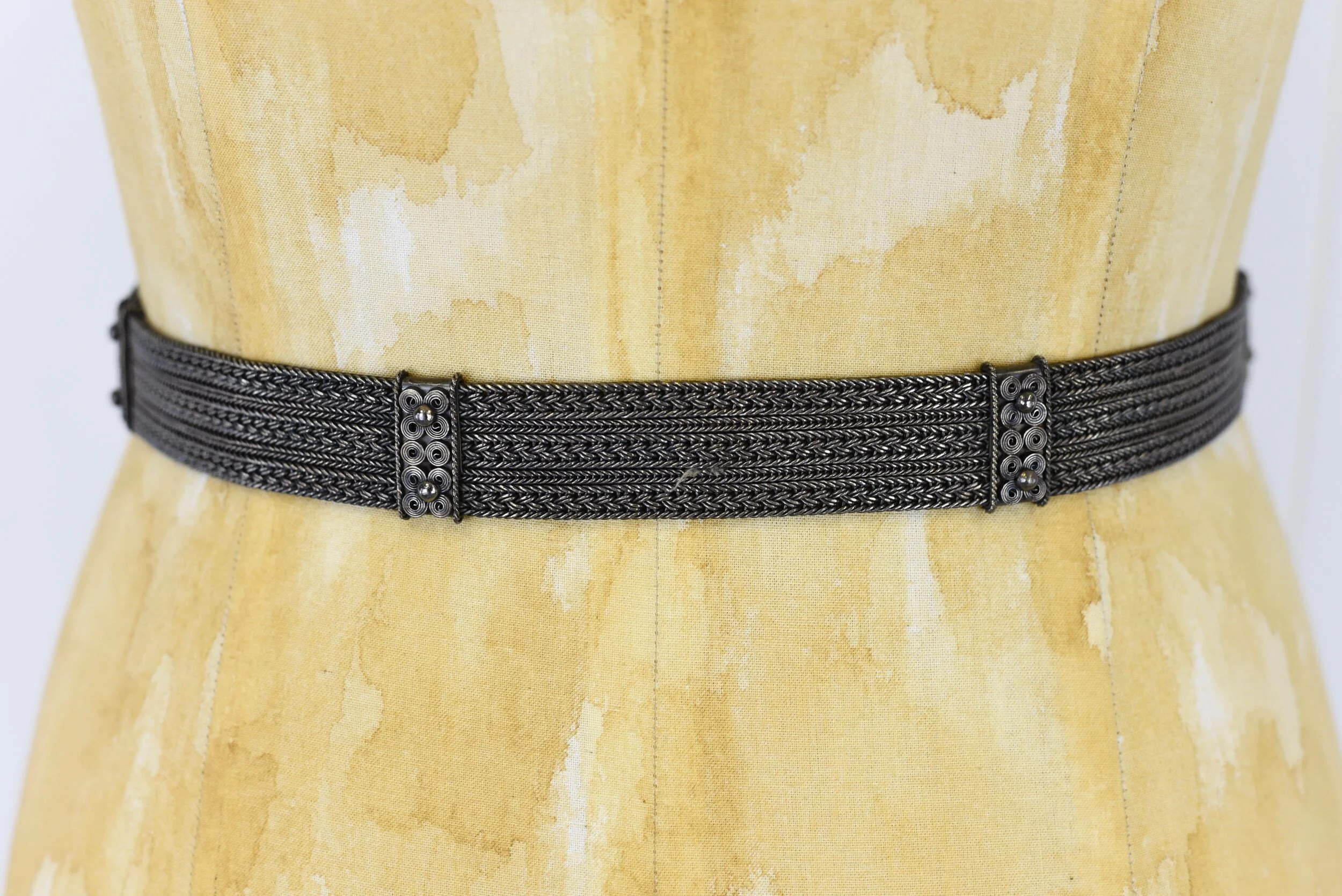 Vintage twisted wire peacock buckle belt Vintage Thai Ayuttaya wire work belt circa 1920s main image 3