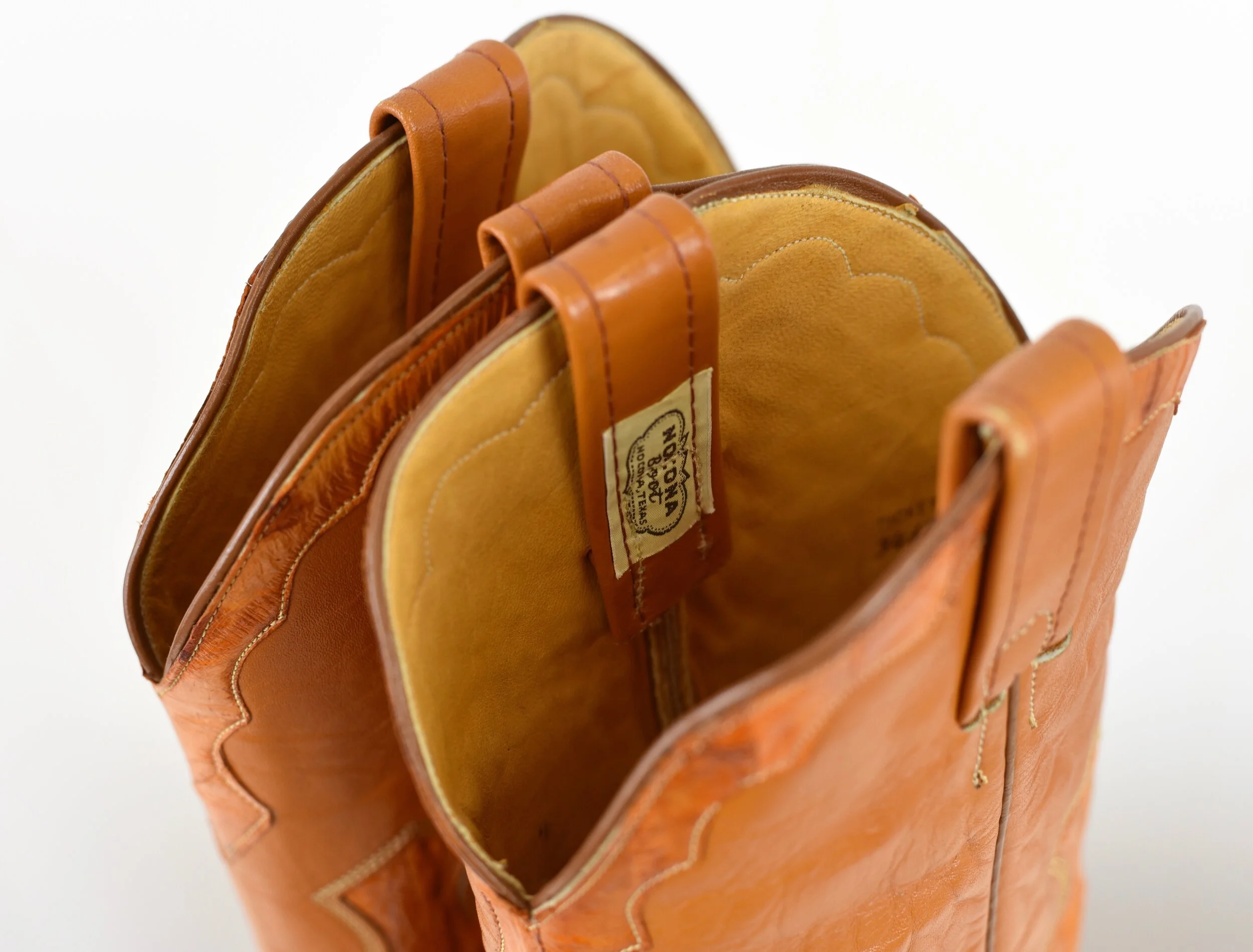 Vintage Nocona Eel Leather Dual Tone Cowboy Boots | USA Made | Exotic 10.5 MENS Vintage Nocona Shark Skin Cowboy Boots 9 E USA Made Exotic  main image 3