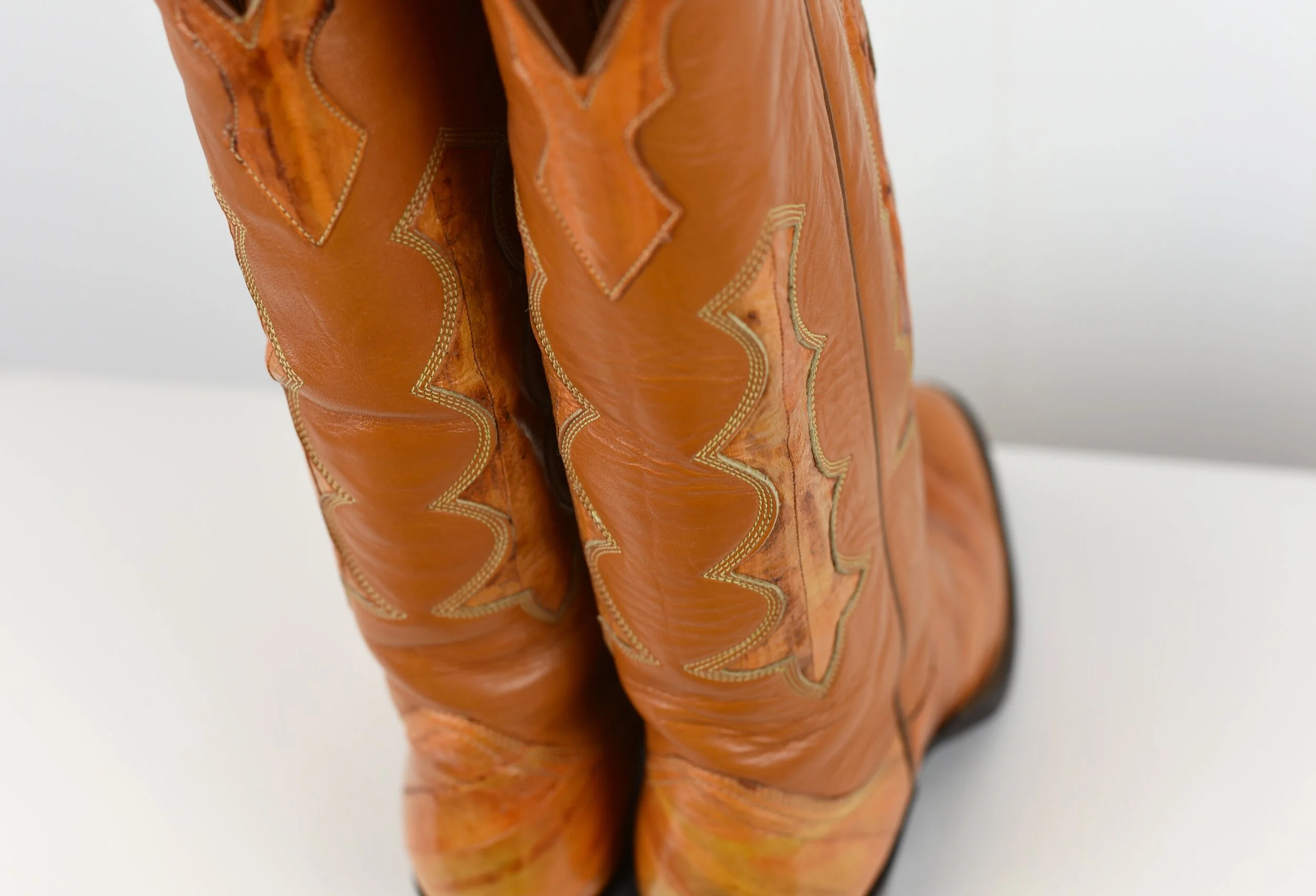 Nocona Tan and Cream Men\'s EEL & Leather western cowboy Boots 8.5 D Nocona Boots Men main image 2
