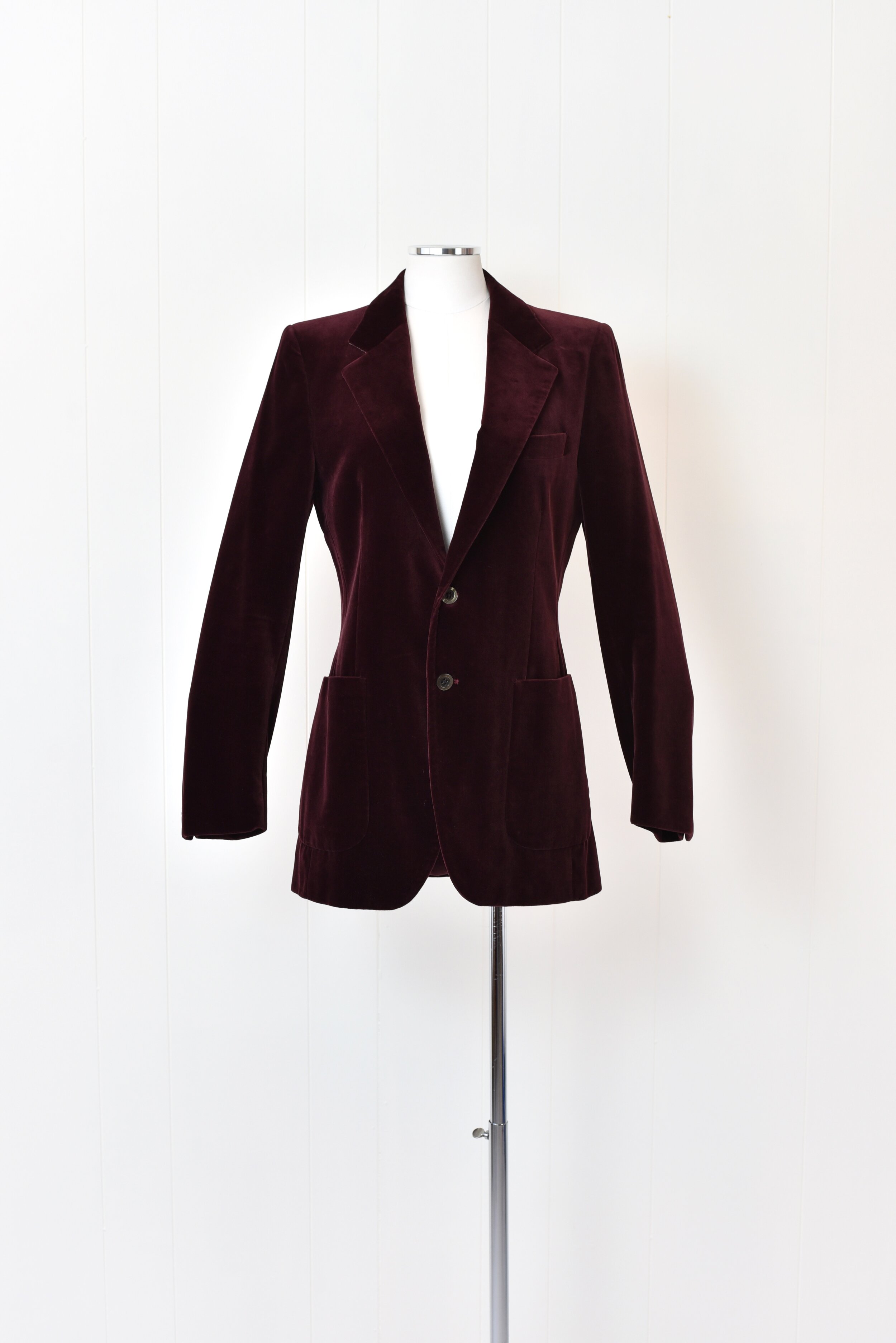 1970s Yves Saint Laurent Burgundy Velvet Jacket — Canned Ham Vintage