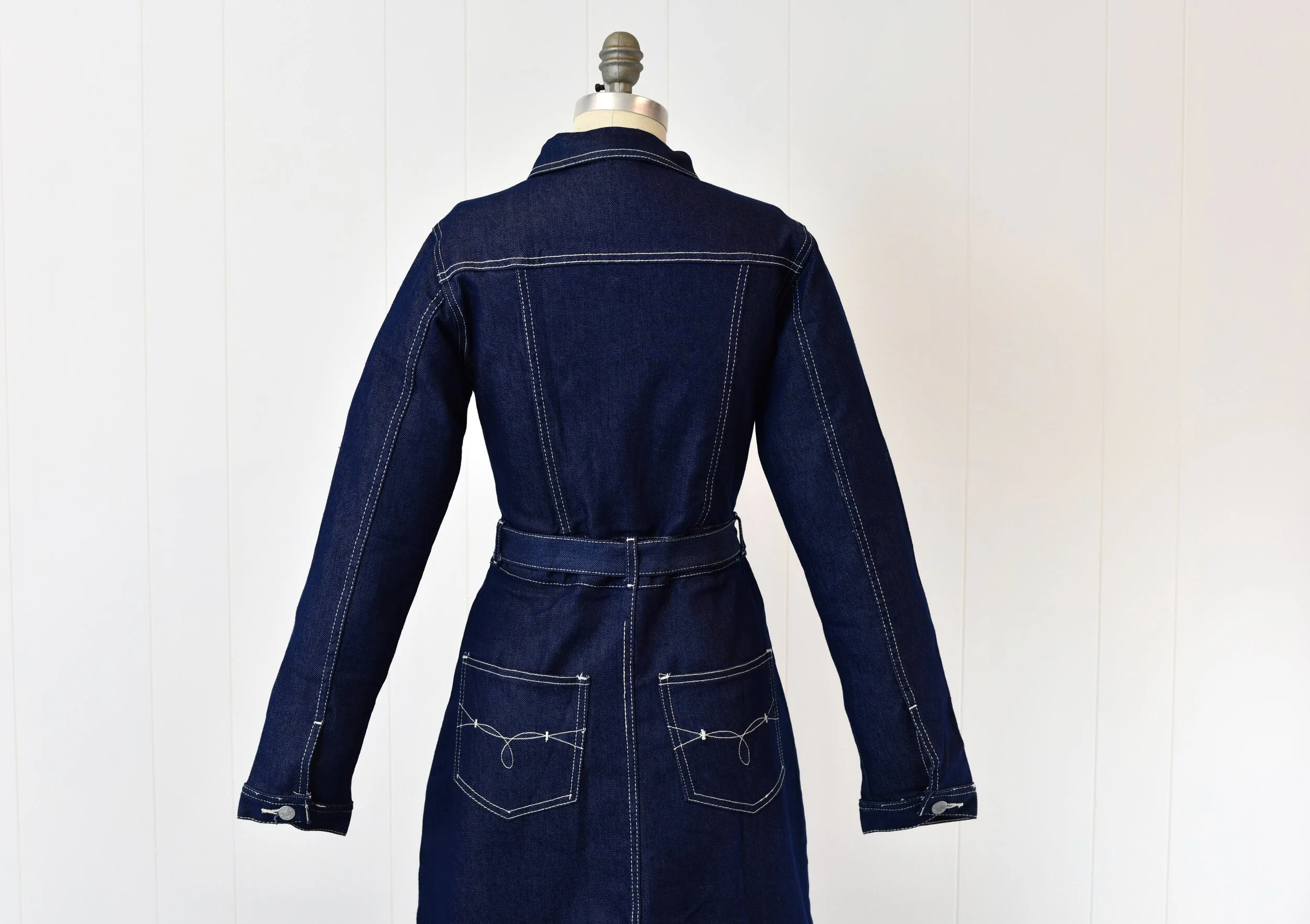 white christmas dresses 1980s Denim Jumper Dress – 3 Women main image 1