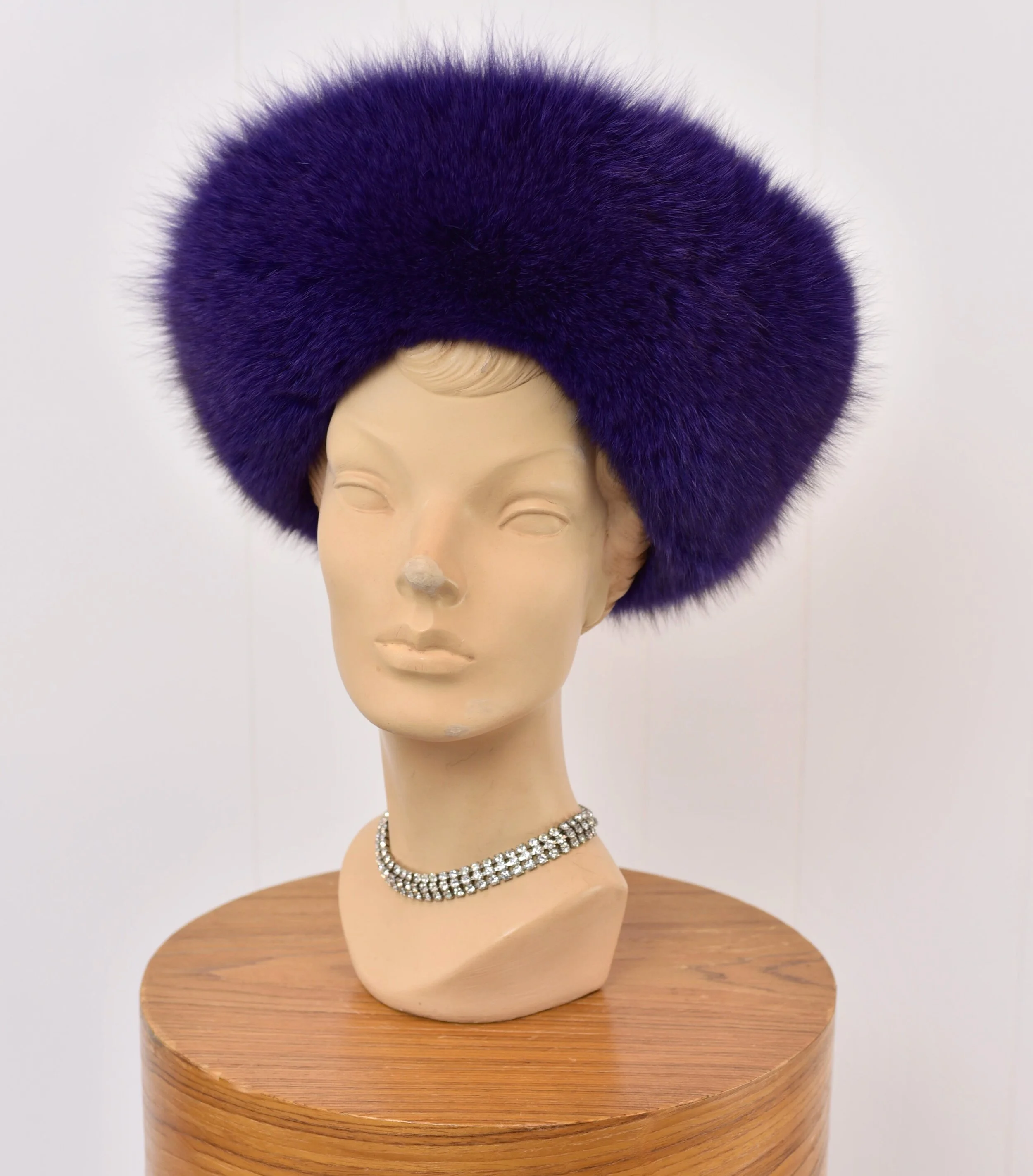 1980s Purple Fox Fur Hat — Canned Ham Vintage