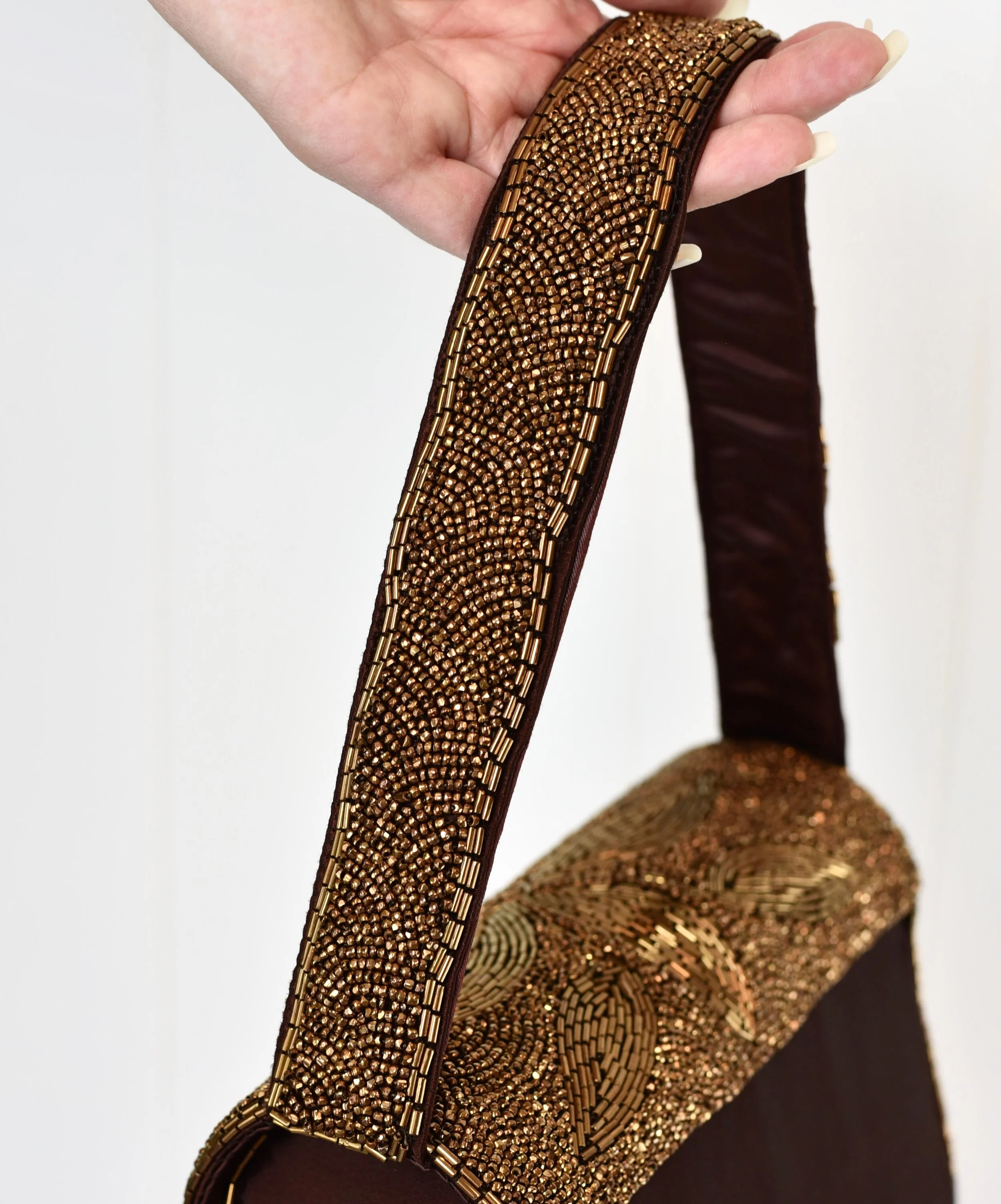 Brown and Black Embellished Bag and Belt Set Miley Belt Embellished Tote Bag - Brown | JW PEI main image 4