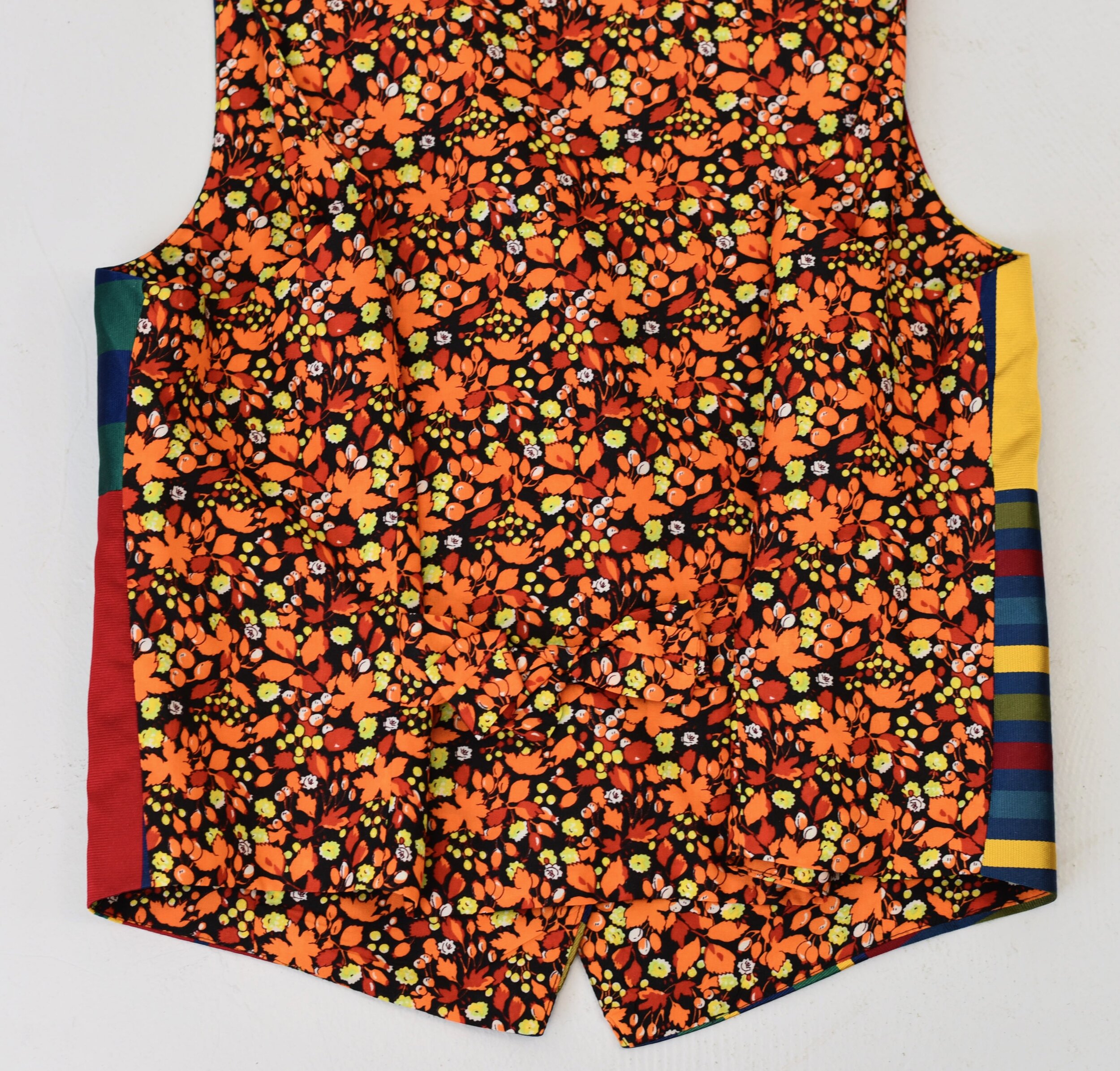 Kleding Gender-neutrale kleding volwassenen Gilets 1980s Todd Oldham Striped Floral Leaves Multicolor Vest 