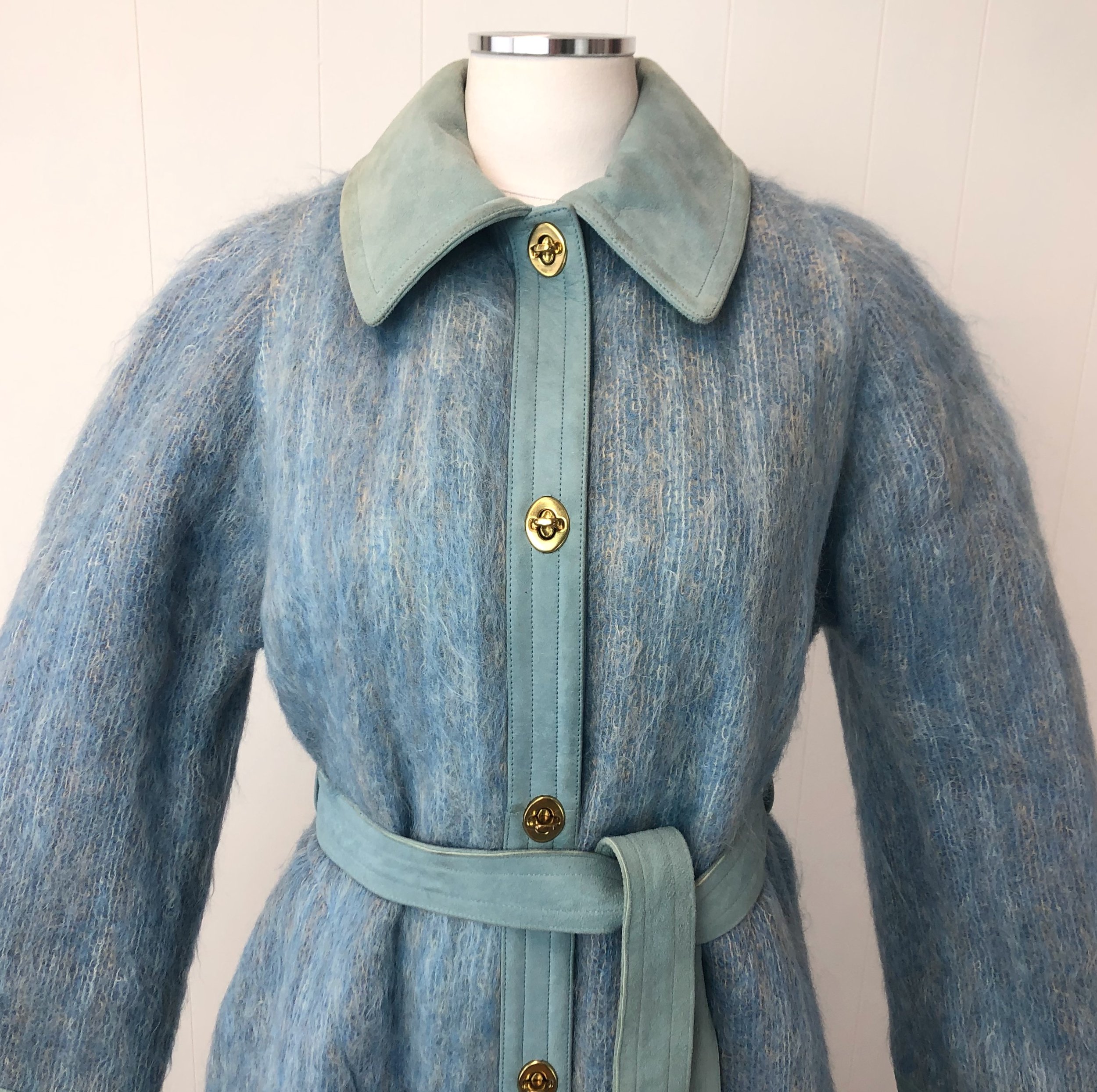 RARE 1960s/1970s Bonnie Cashin Sills Untagged Blue Mohair Suede Jacket Coat  — Canned Ham Vintage