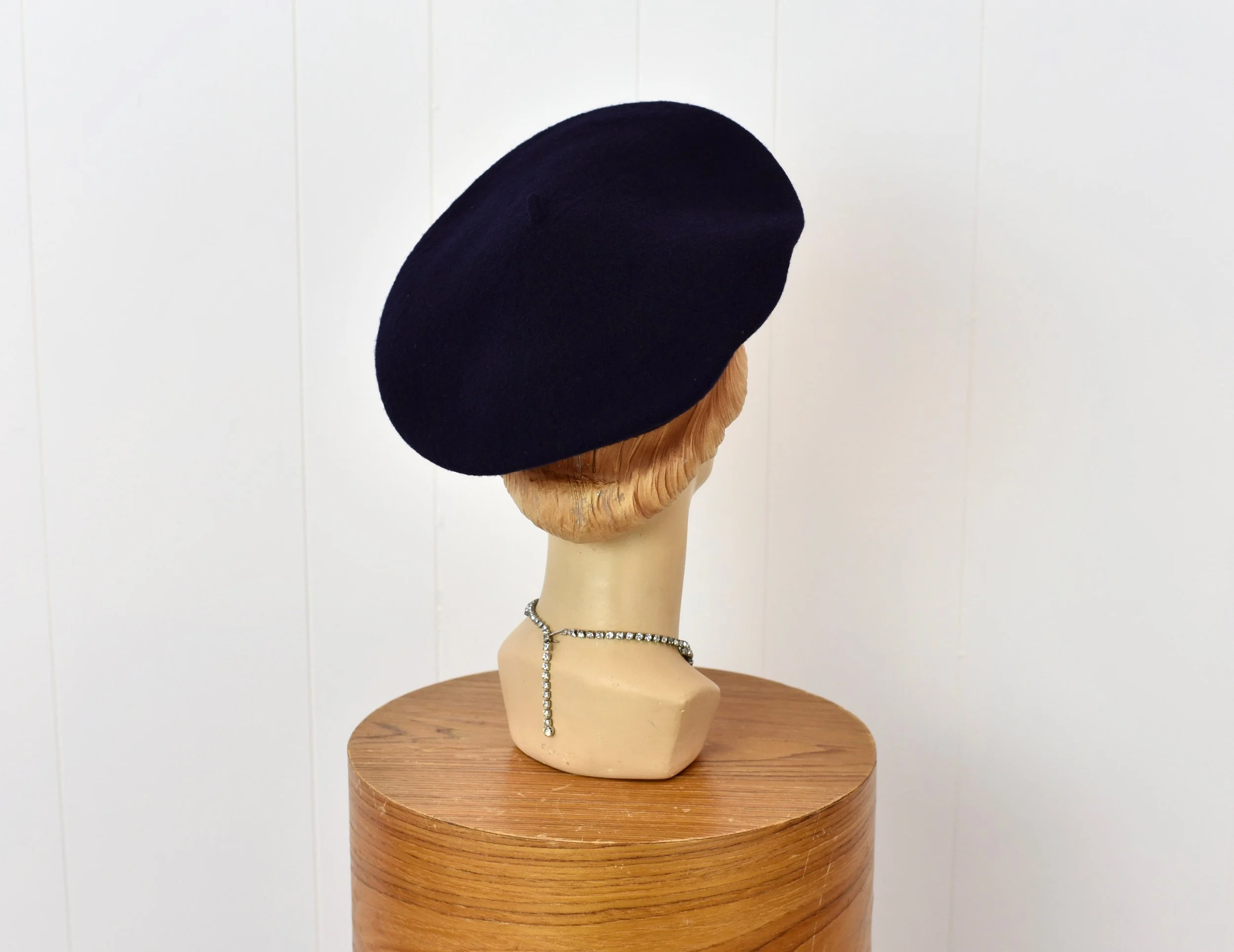 1980s Navy Blue Normandy Ultrabasque Beret Hat — Canned Ham