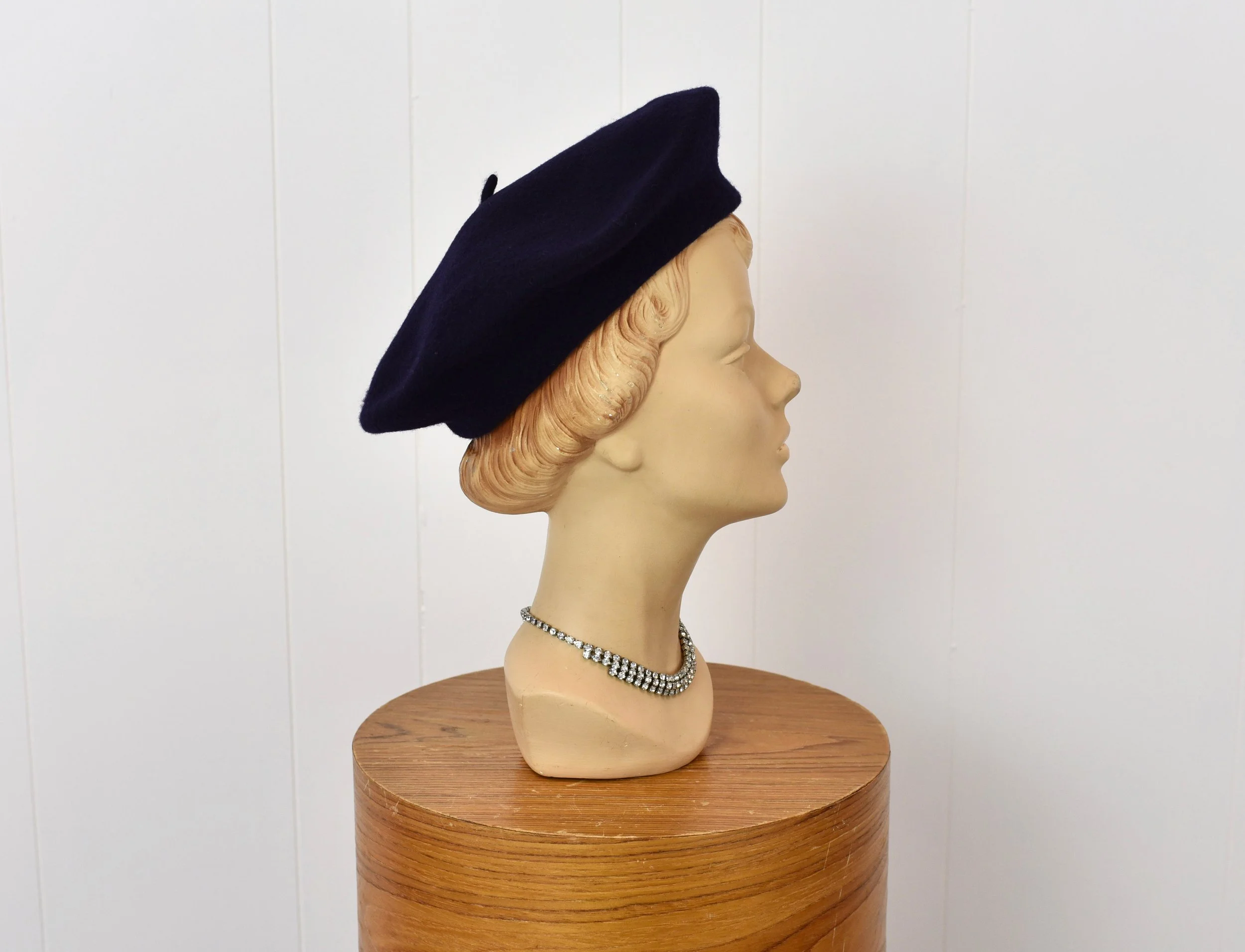 1980s Navy Blue Normandy Ultrabasque Beret Hat — Canned Ham Vintage