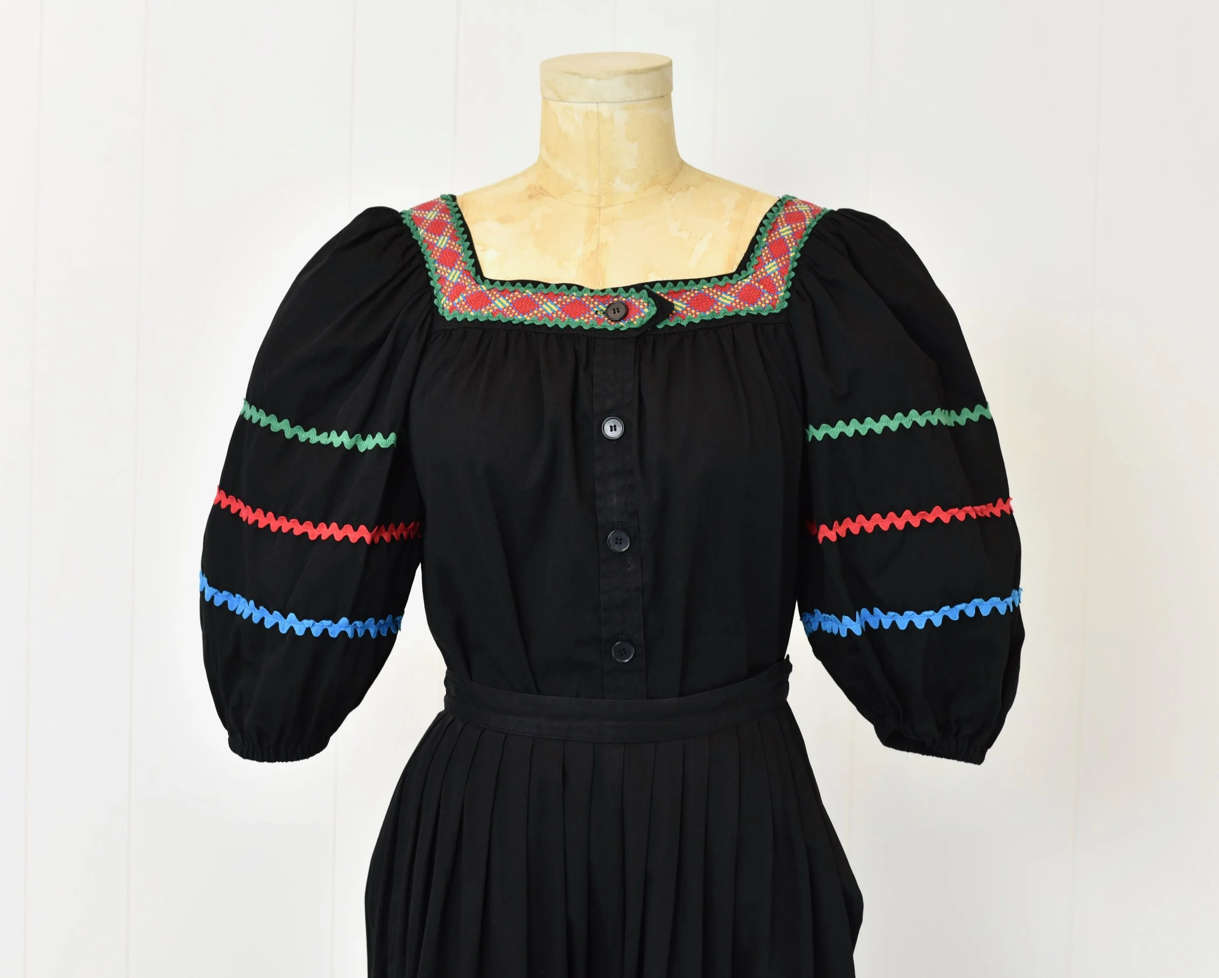 RARE Early 1980s Yves Saint Laurent Rive Gauche Peasant Blouse 