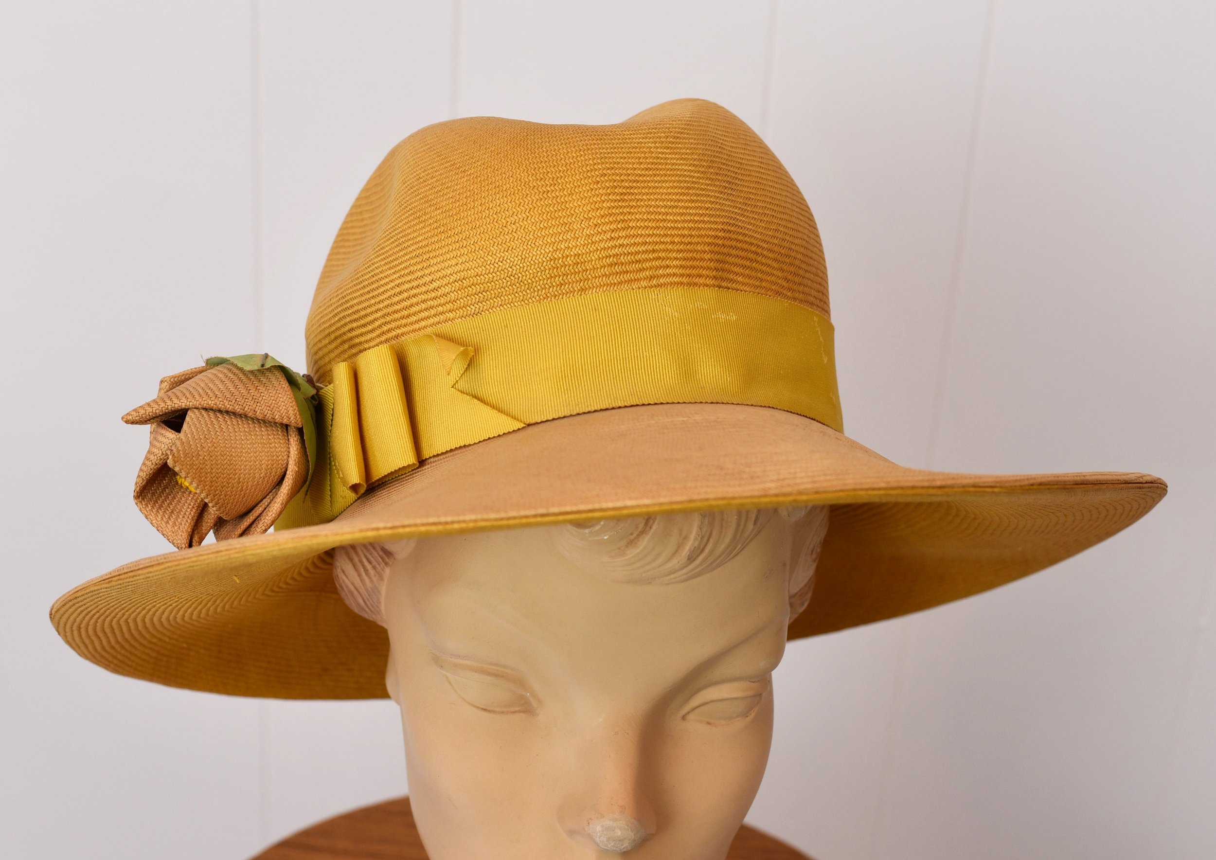 1960s Adolfo Realites Yellow Straw Floral Sun Hat — Canned Ham Vintage
