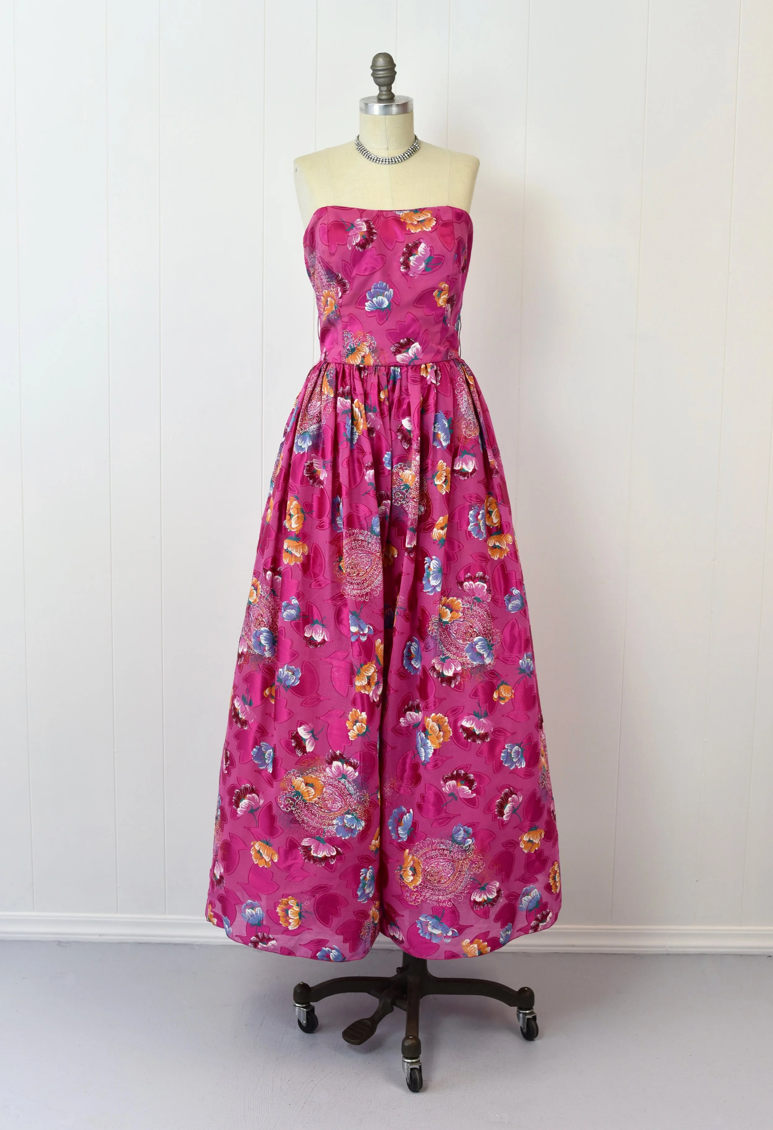 princess polly baby blue dress 1980s Pink Floral La Regina London Gown Party Dress — Canned Ham Vintage