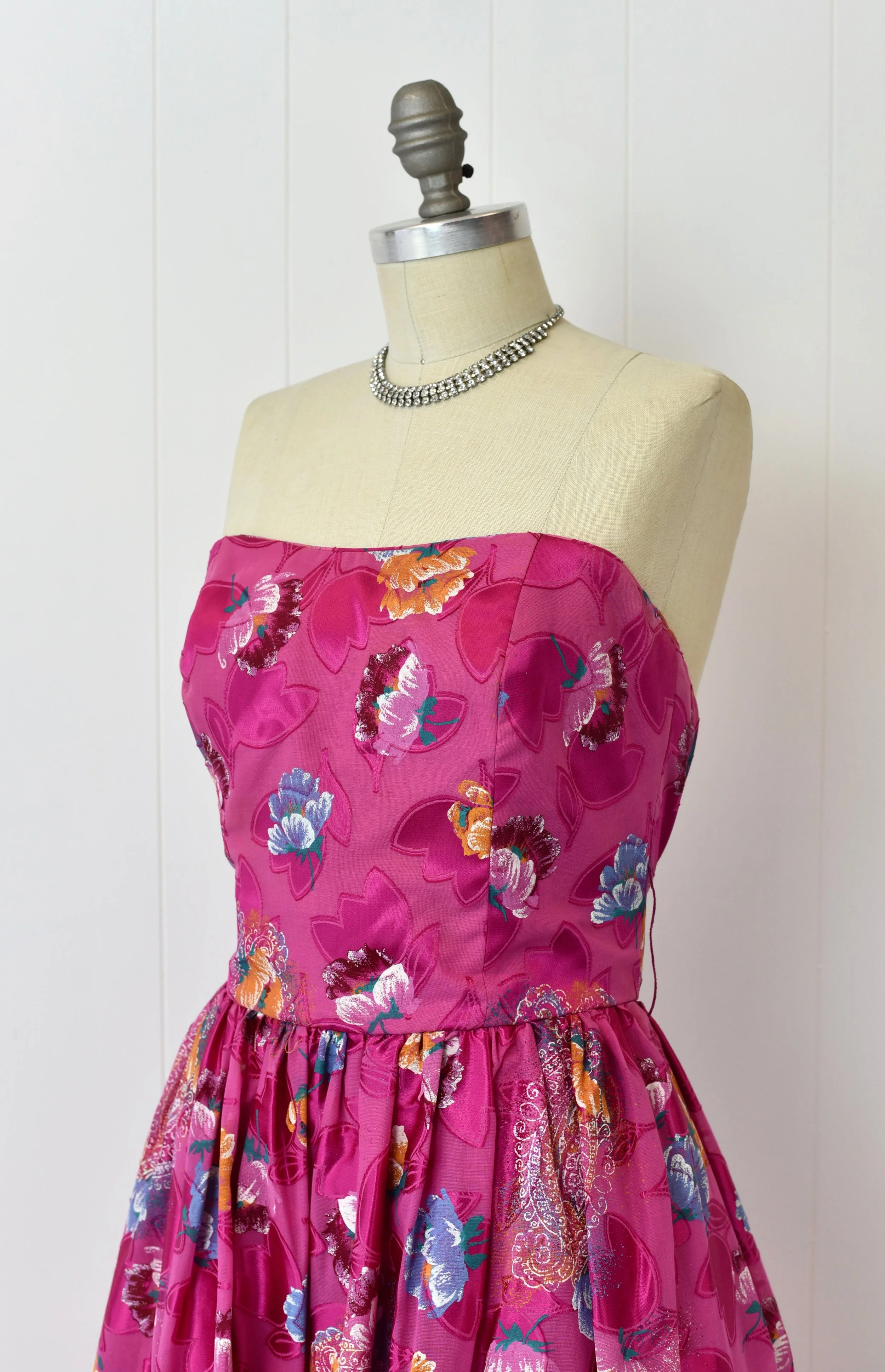 strapless open back dress Regina Off-the-shoulder Midi Dress in Eggplant – Pink Haley main image 0