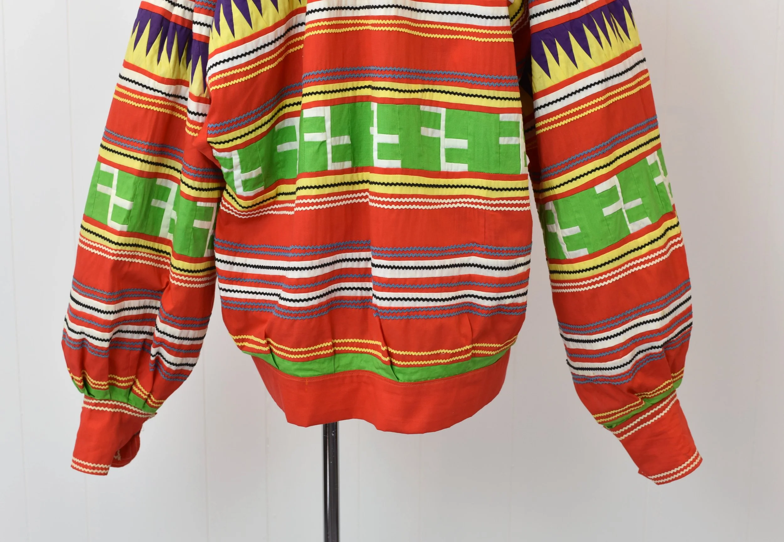 RARE 1950s Seminole Native American Red Patchwork Jacket — Canned