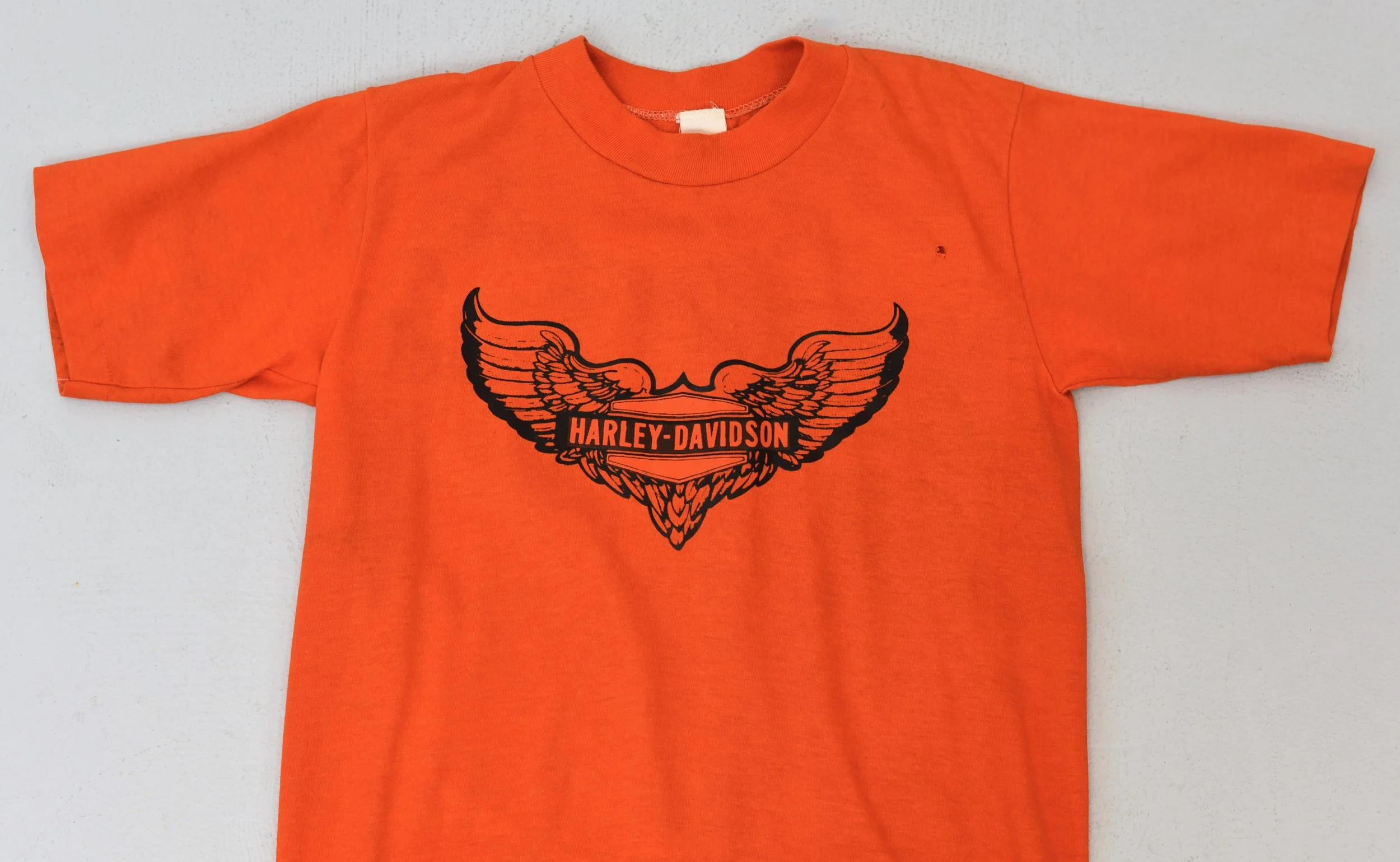 1970s/1980s Harley Davidson Motorcycle Orange Classic Logo T-Shirt — Canned  Ham Vintage