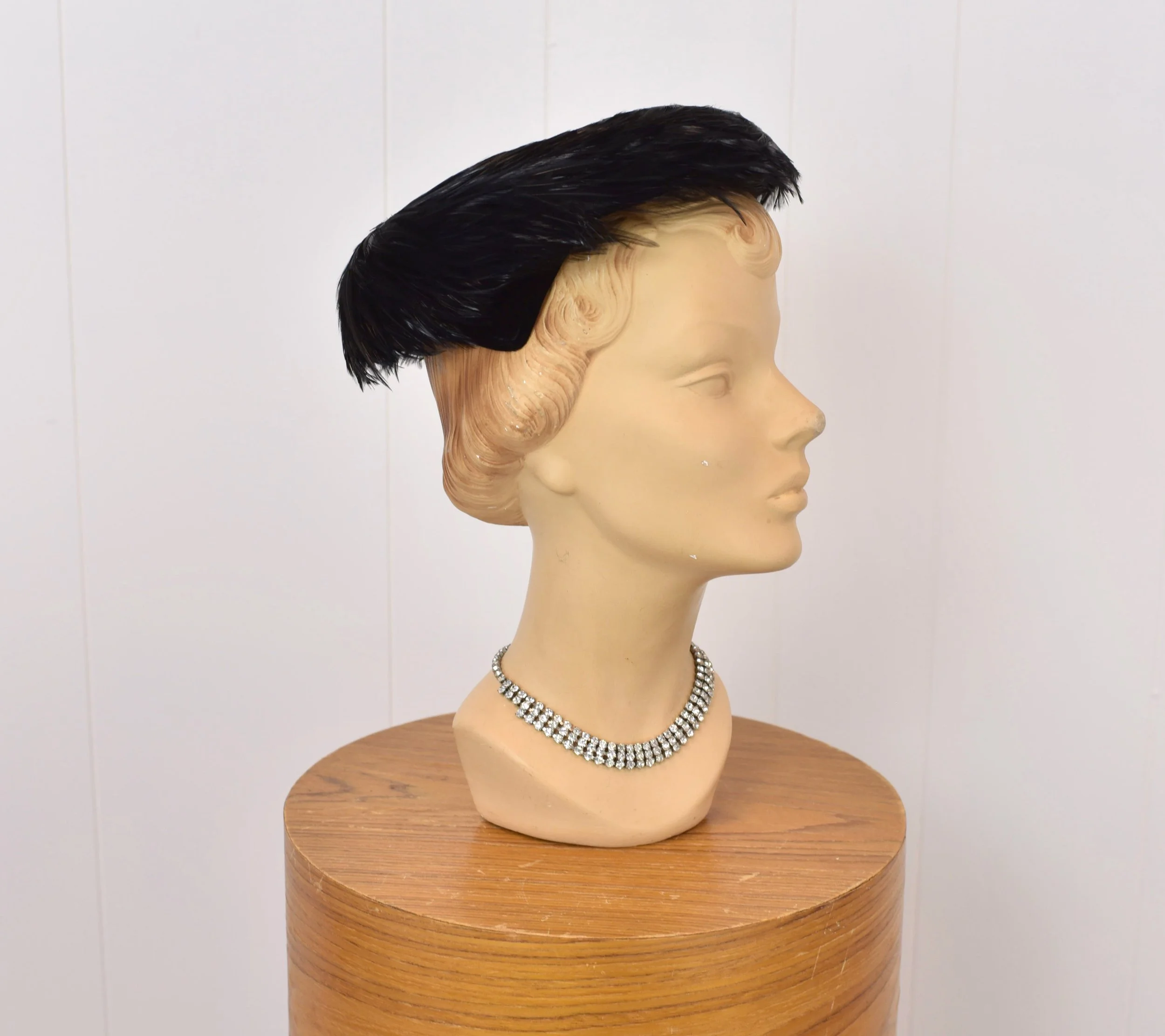 VINTAGE Macy\'s Black Woven Hat 1950s Macy main image 3