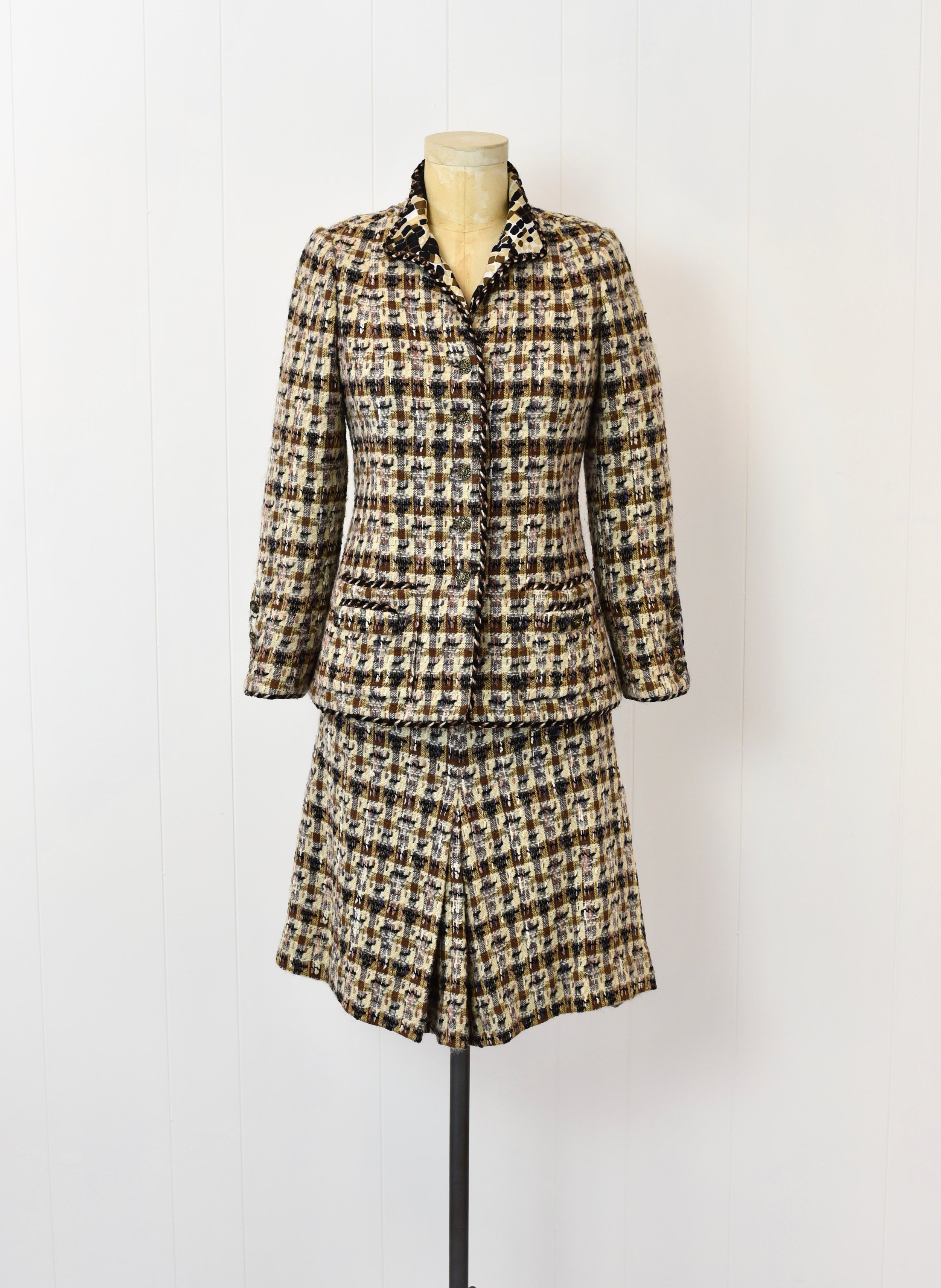 1970s/1980s Saks Fifth Avenue Plaid Two Piece Jacket & Skirt Suit Set —  Canned Ham Vintage