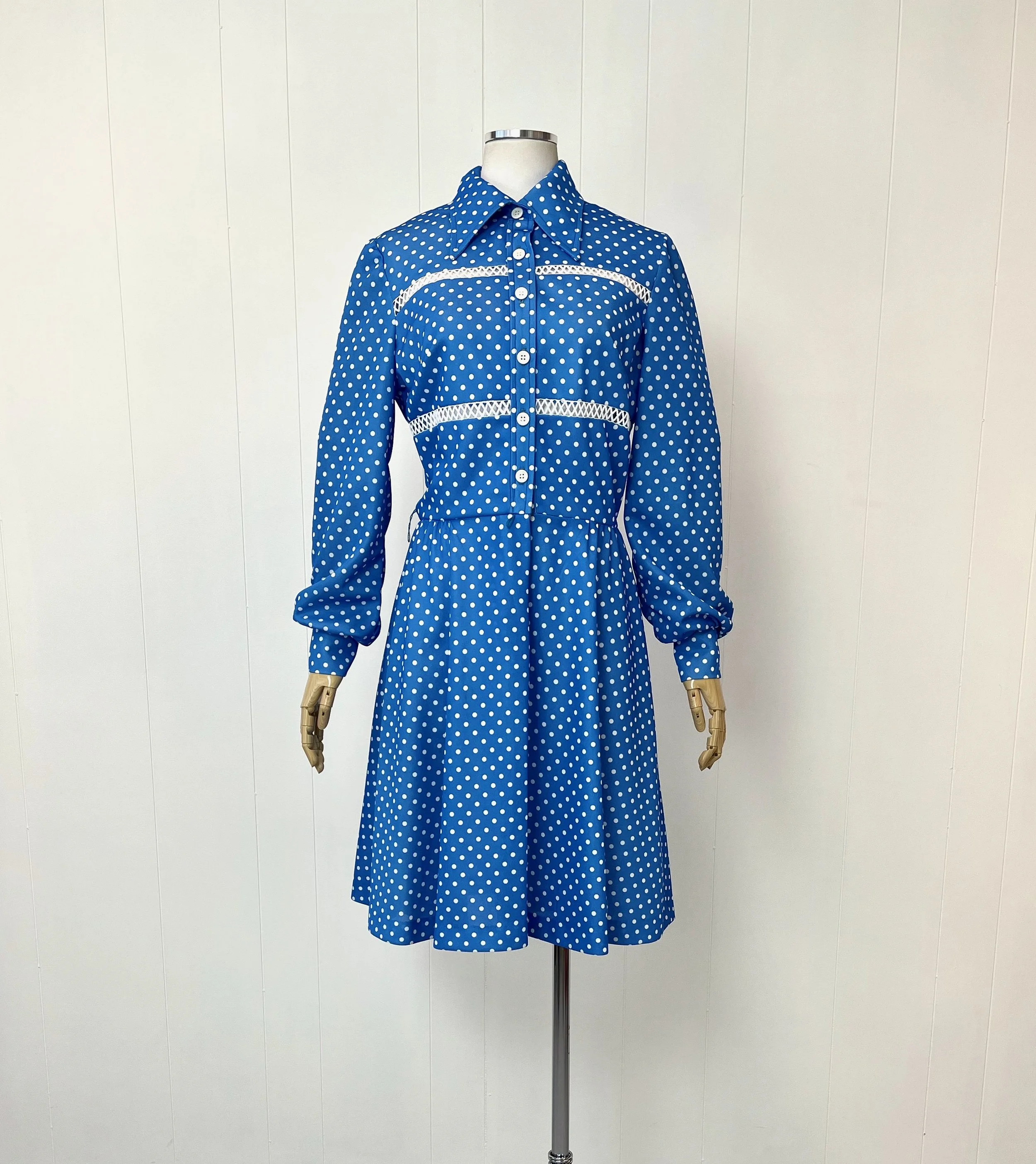 open lace back dress Navy Polka Dot Shirred Slip Midi Dress & Reviews - Navy - Dresses main image 1