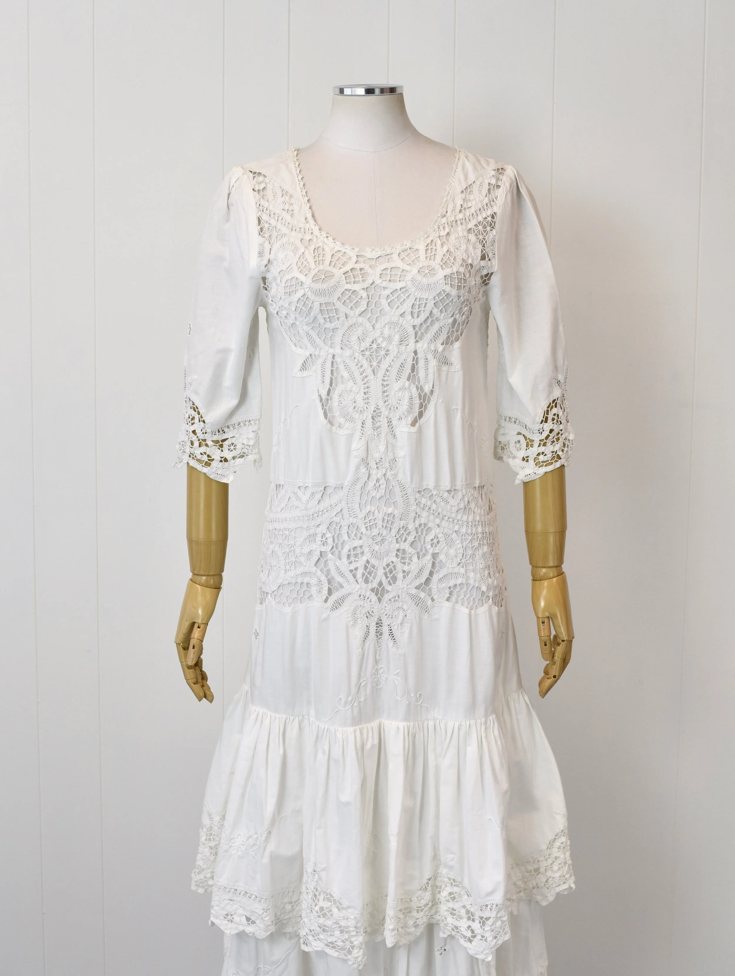 1920s drop waist dresses for sale 1920's Vintage Deco Dot Lace Voile Dropwaist Dress