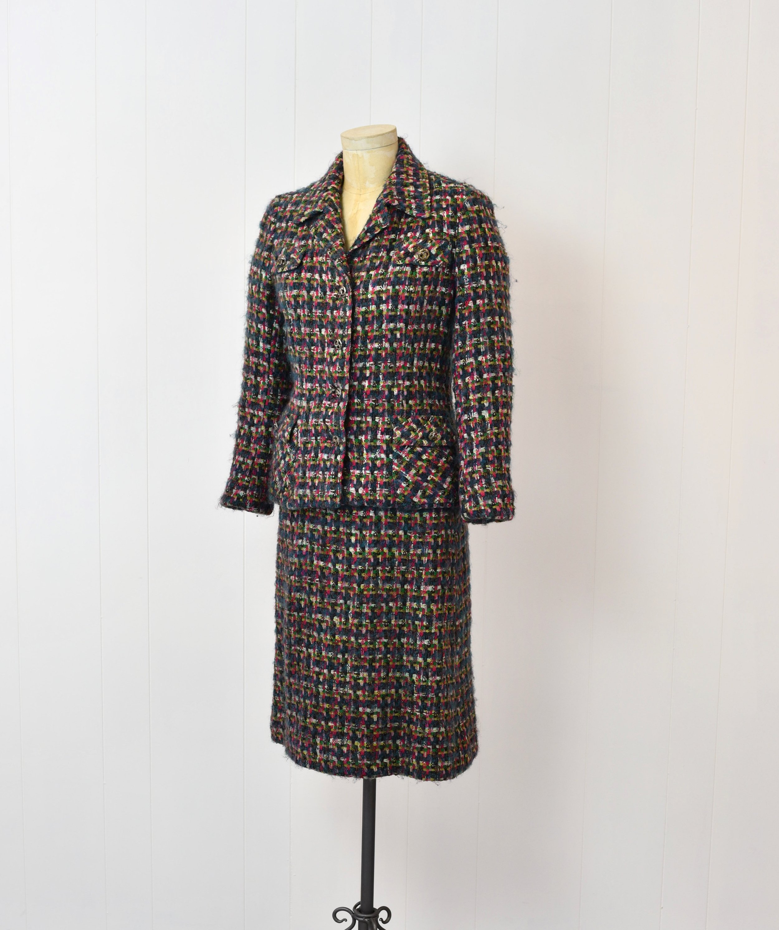 Plaid Tweed Suit Inspired by Chanel, fashion