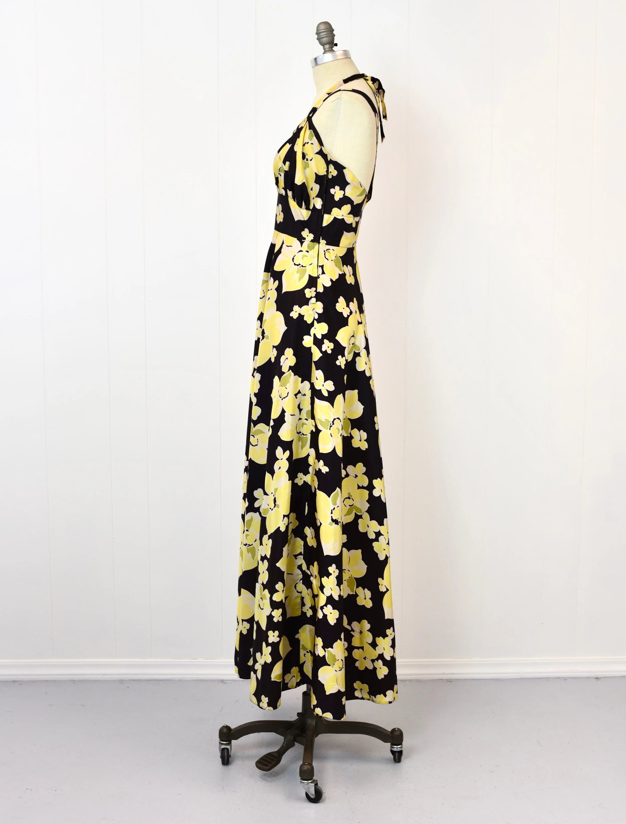 slim fit dress slacks Unique Vintage Black Criss Cross Halter Rita Flare Dress main image 0