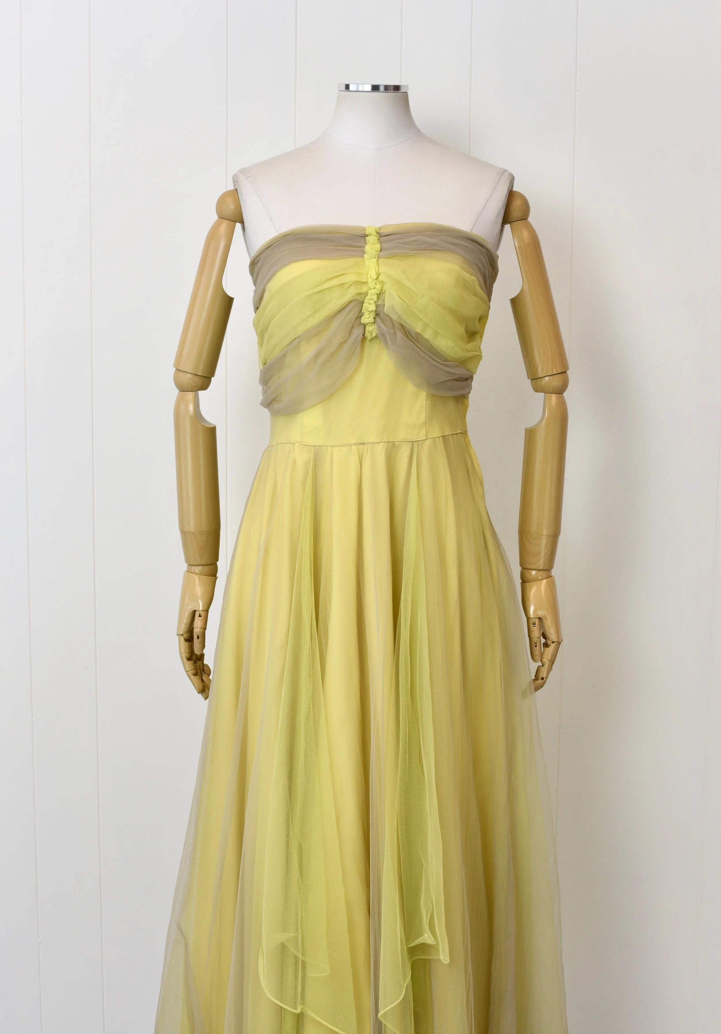 slim fit dress slacks Yellow and grey floral print ruffle trim maxi dress