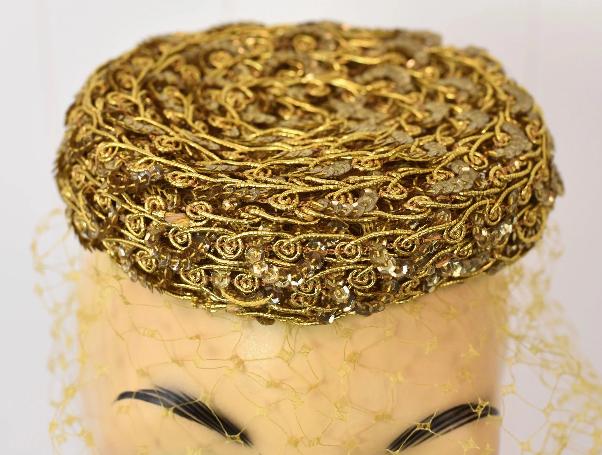 1960’s / 1970’s Union Made Vintage Yellow Turban Style Fascinator with Veil Fascinator Net Vintage Hats for Women for sale | eBay main image 2