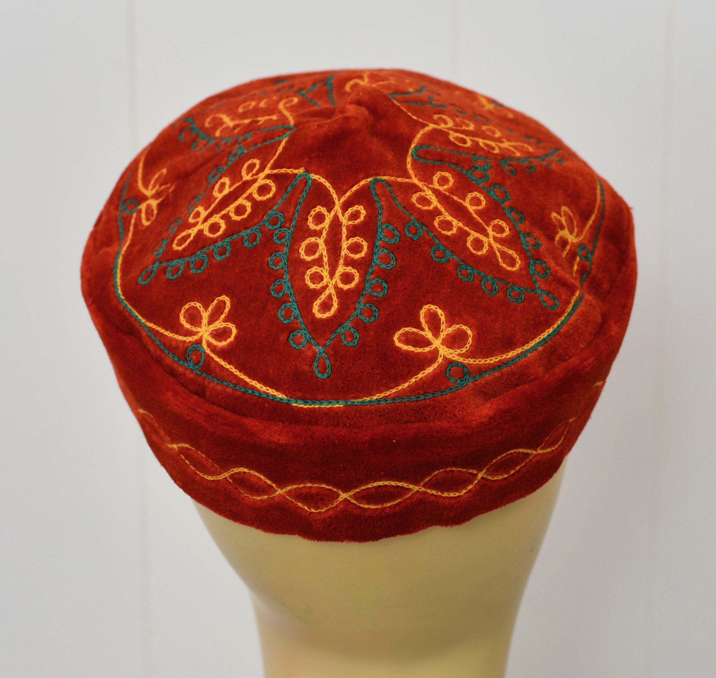 NOS 1970s Russian Uzbek Ethnic Embroidered Hat Cap — Canned Ham