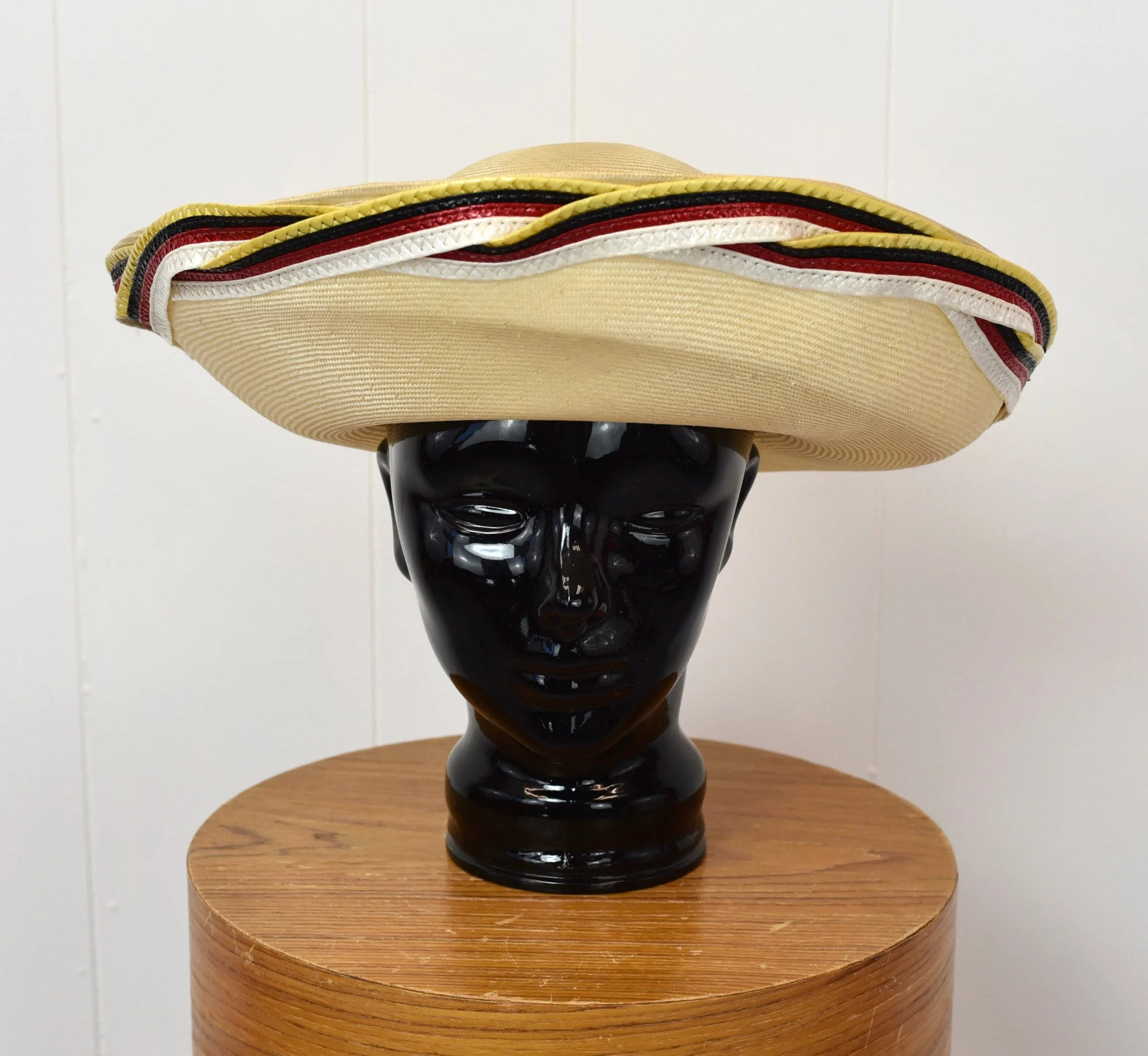 Vintage Oscar de la Renta Hat Oscar de la Renta Vintage Millinery Natural Straw Hat White  main image 2