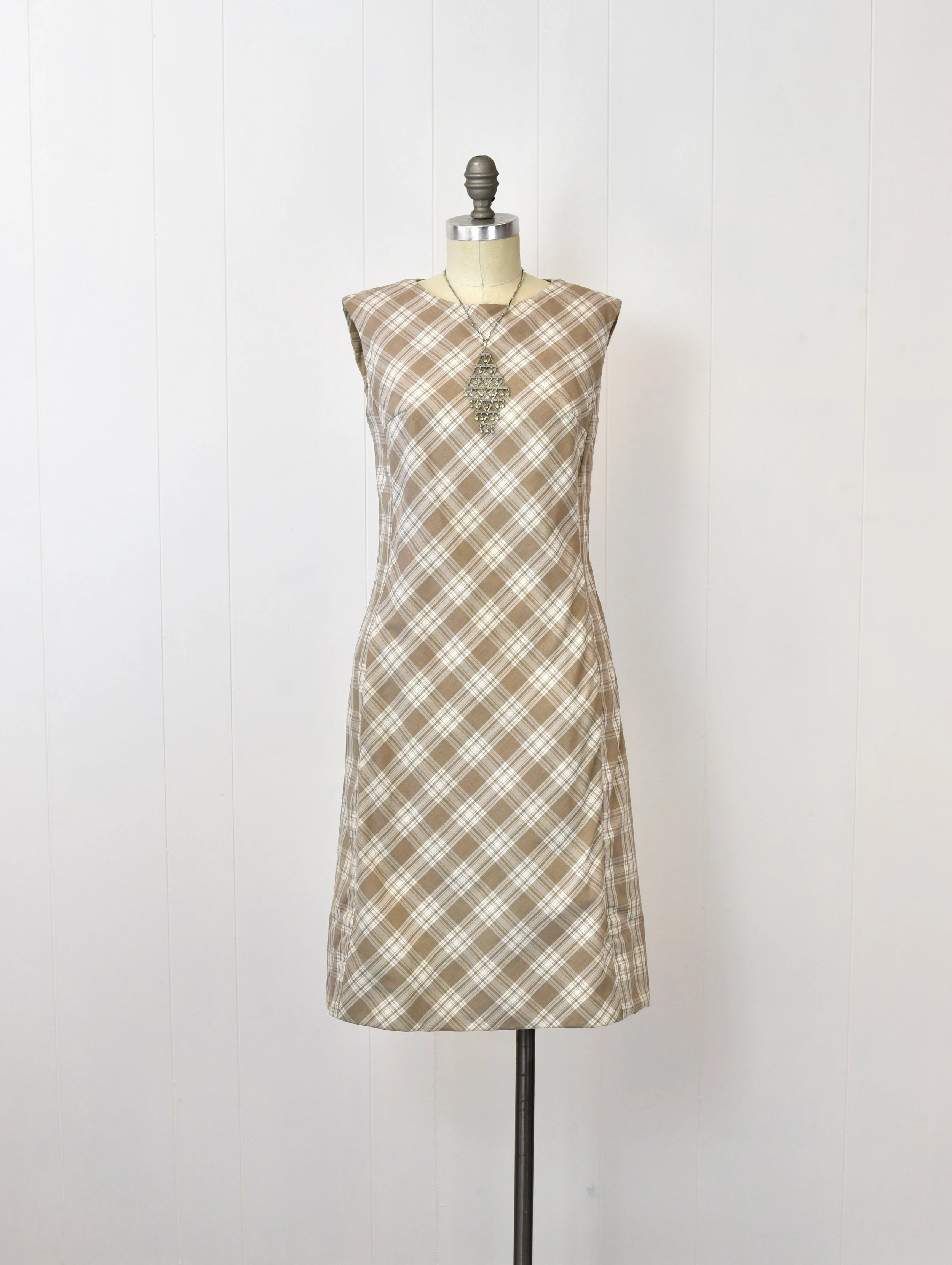 blue dress for baby girl Leighton Brown Plaid Midi Dress main image 0