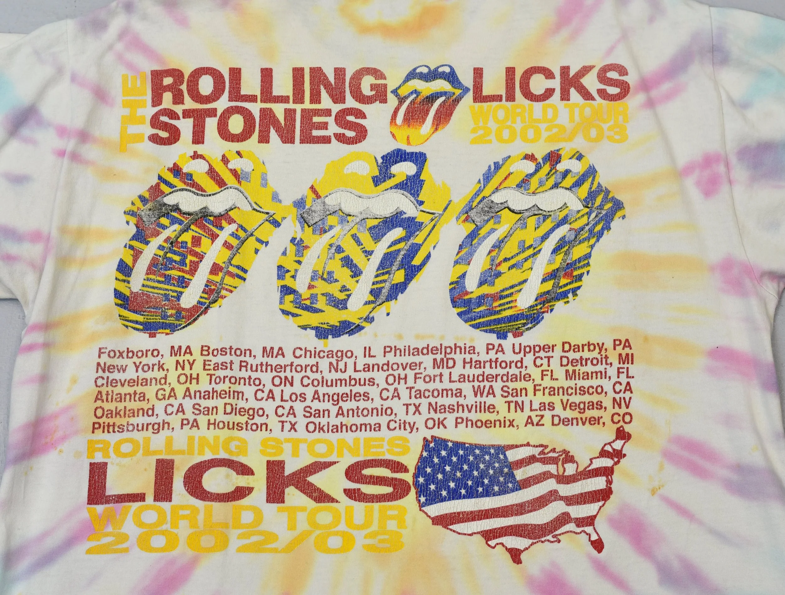 2002/2003 The Rolling Stones Licks World Tour Tie Dye Dragon