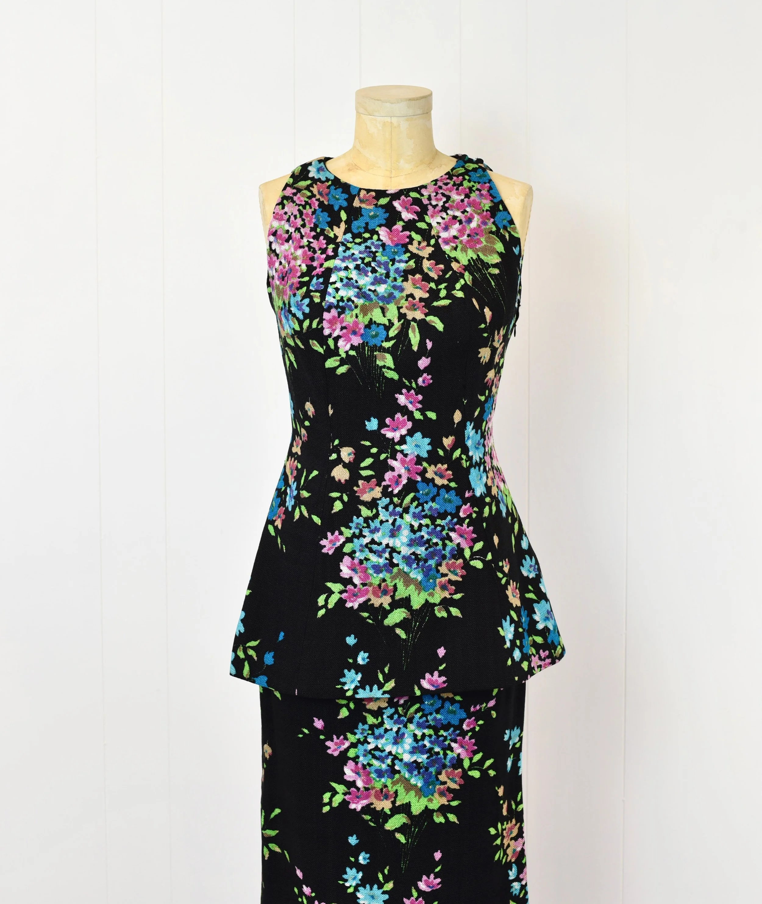 open lace back dress Pauline Peplum Dress ~ Painterly Petals – Show Me Your Mumu main image 0