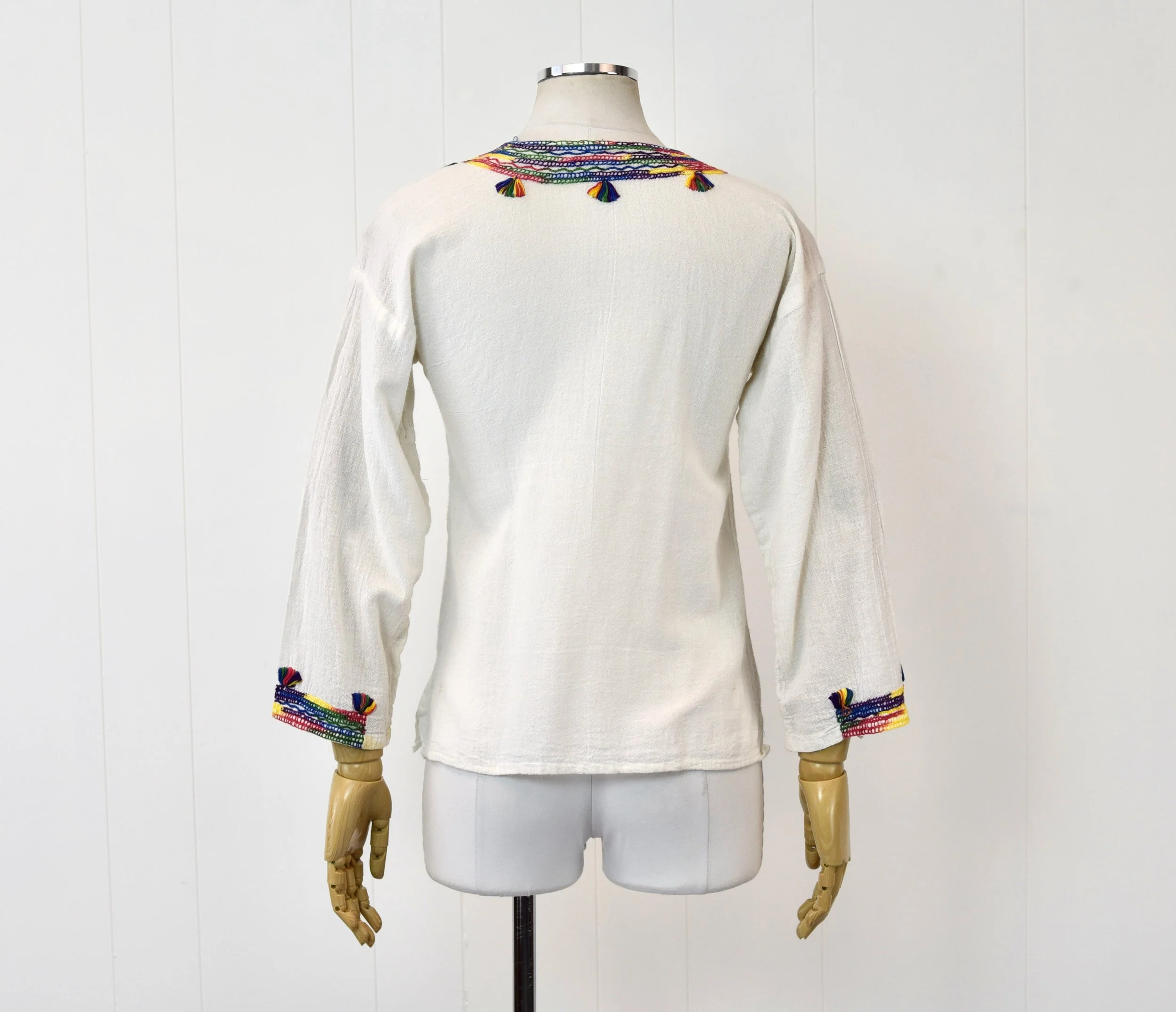 1960s/1970s Embroidered Woodstock Hippie Boho Peasant Blouse 