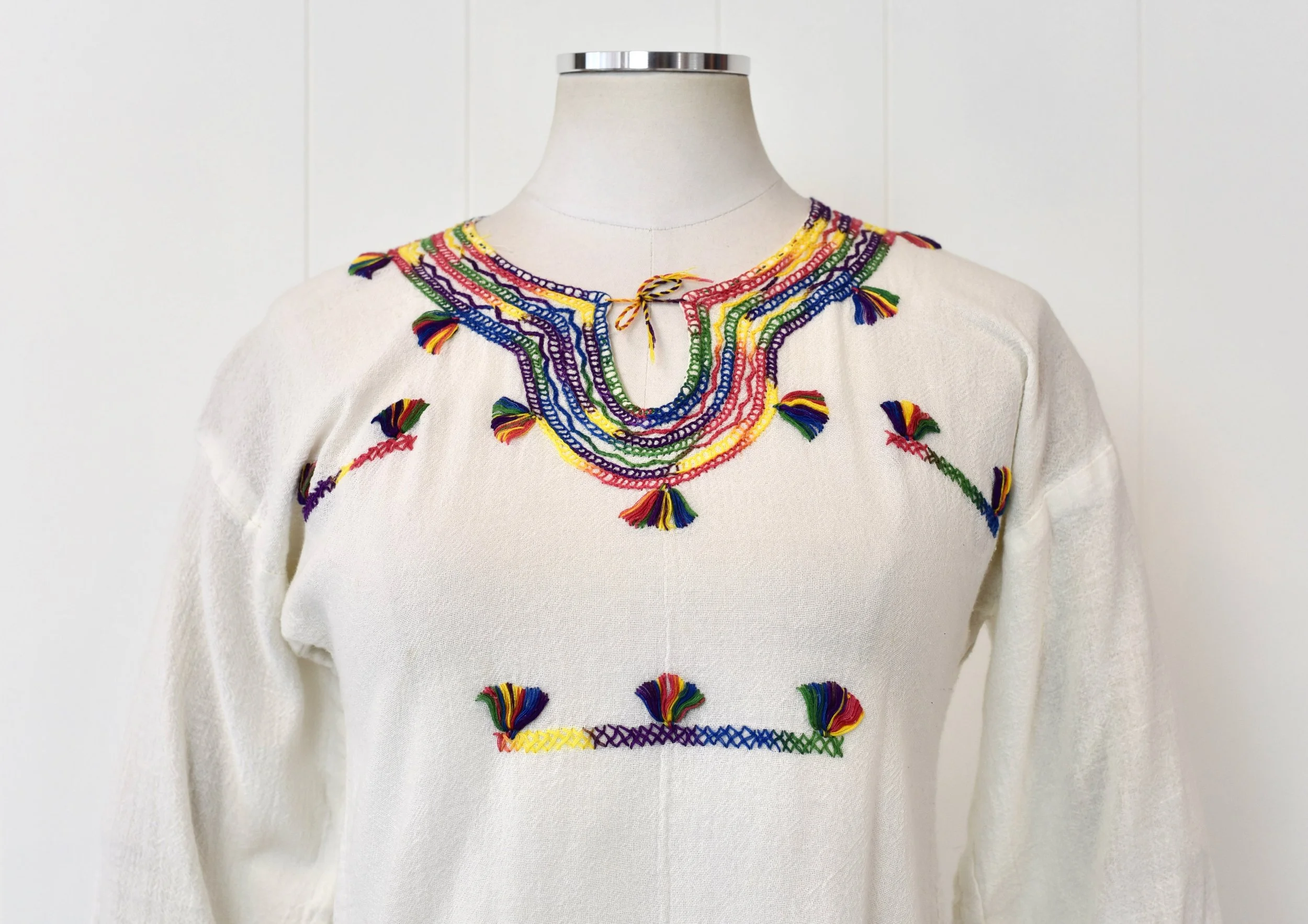 1960s/1970s Embroidered Woodstock Hippie Boho Peasant Blouse